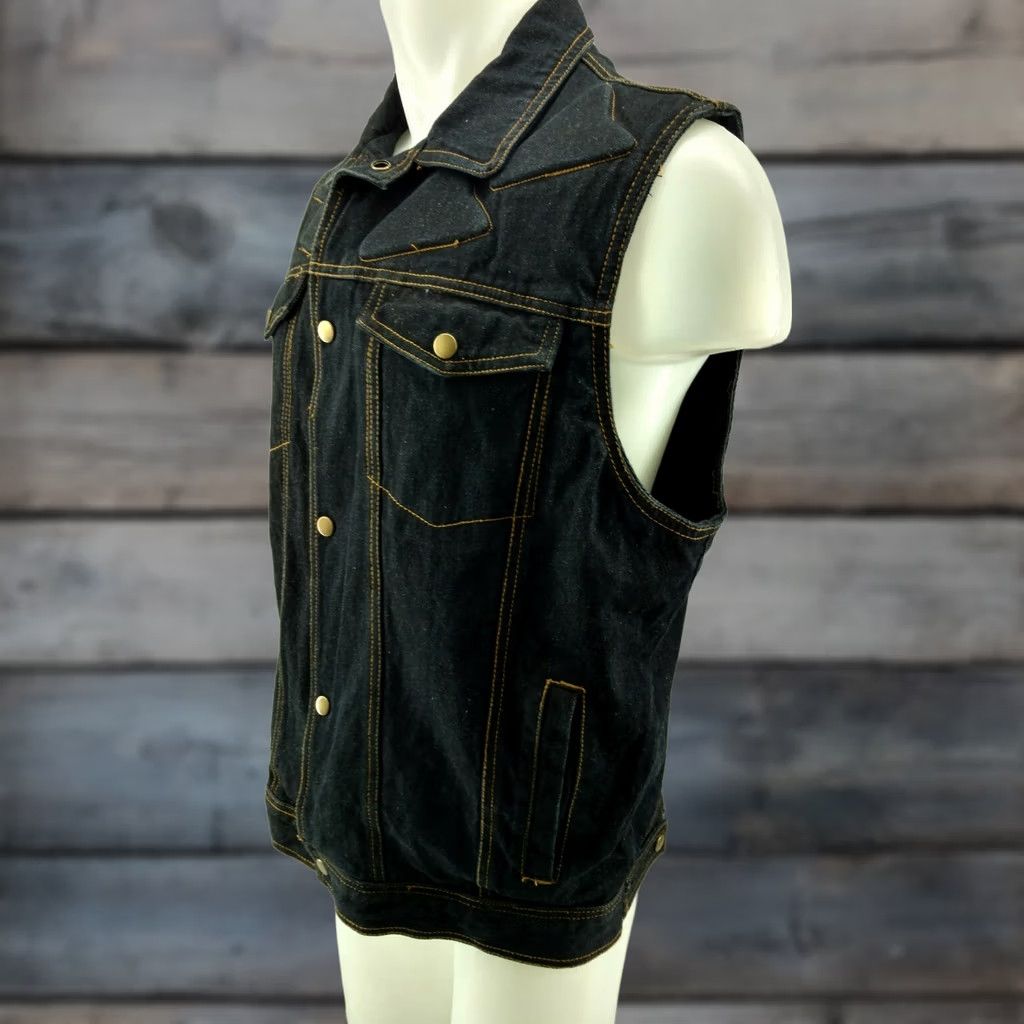 Element Xelement Armor Padded Motorcycle Vest Denim Jacket XL Black, Men, Vintage? (No) Shirt? Size US 36 / EU 52 - 1 Thumbnail