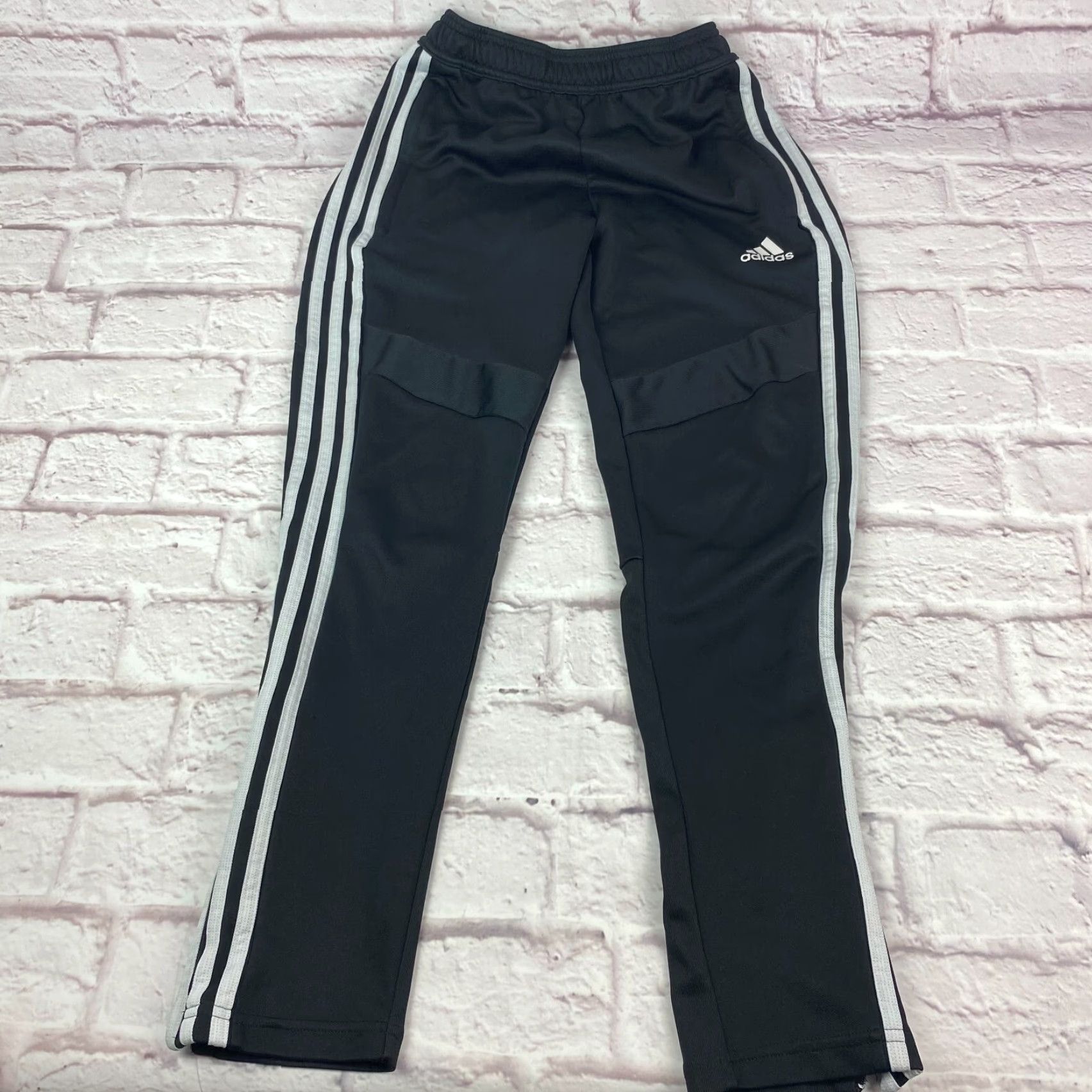 Adidas Adidas Track Sweatpants Teens M Black Logo Athletic Ankle Zip Pants Size 32" / US 10 / IT 46 - 3 Thumbnail