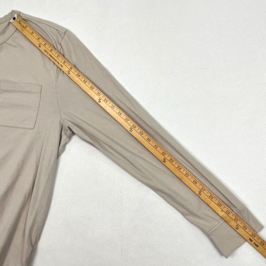 James Perse James Perse Men XL Beige Long Sleeve Pocket Cotton Crew Casual Made in Japan T-Shirt Regular Fit Wood Logo Dec 2020s Vintage No Size US XL / EU 56 / 4 - 5 Thumbnail