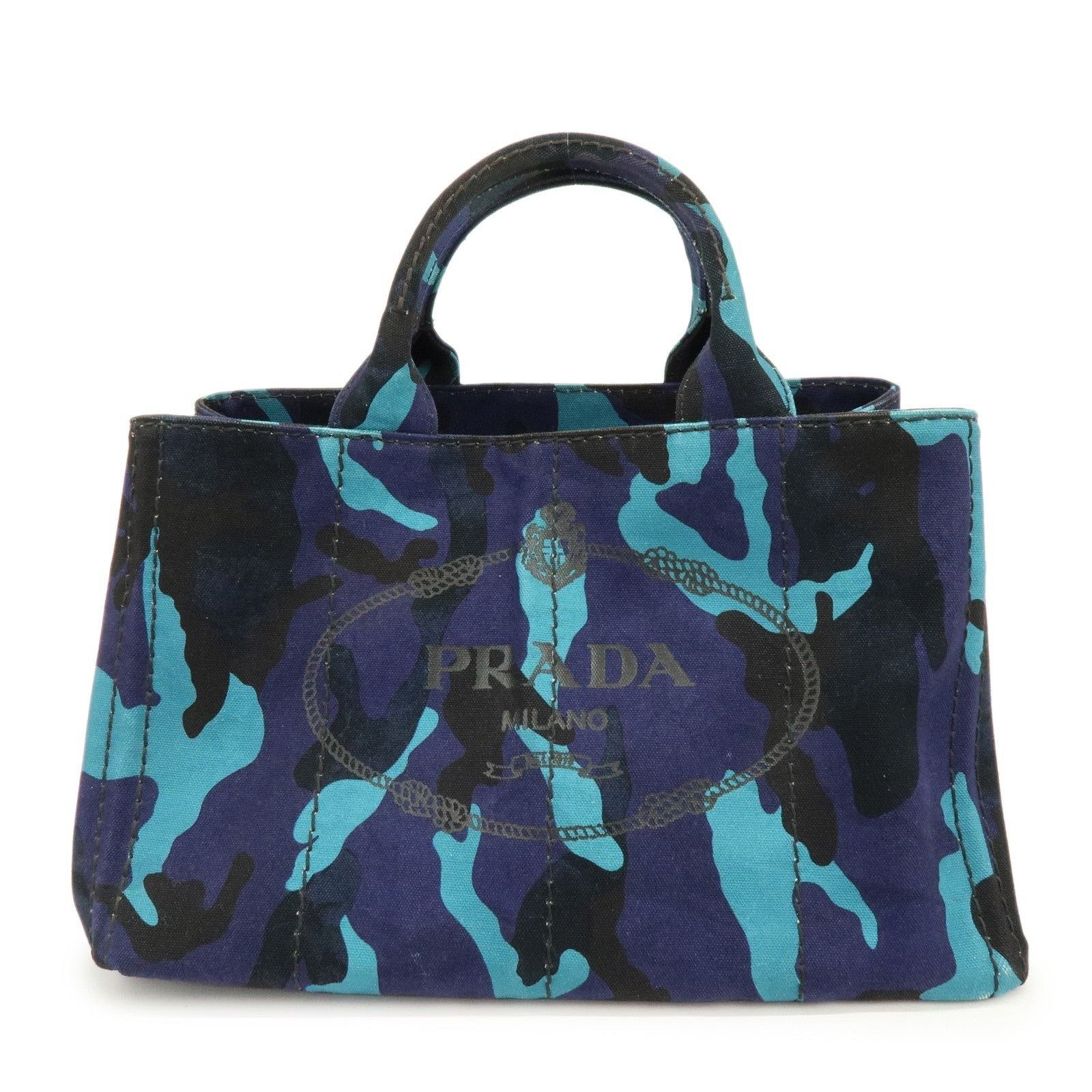 Prada Prada Canapa Tote Canvas Blue Size ONE SIZE - 1 Thumbnail