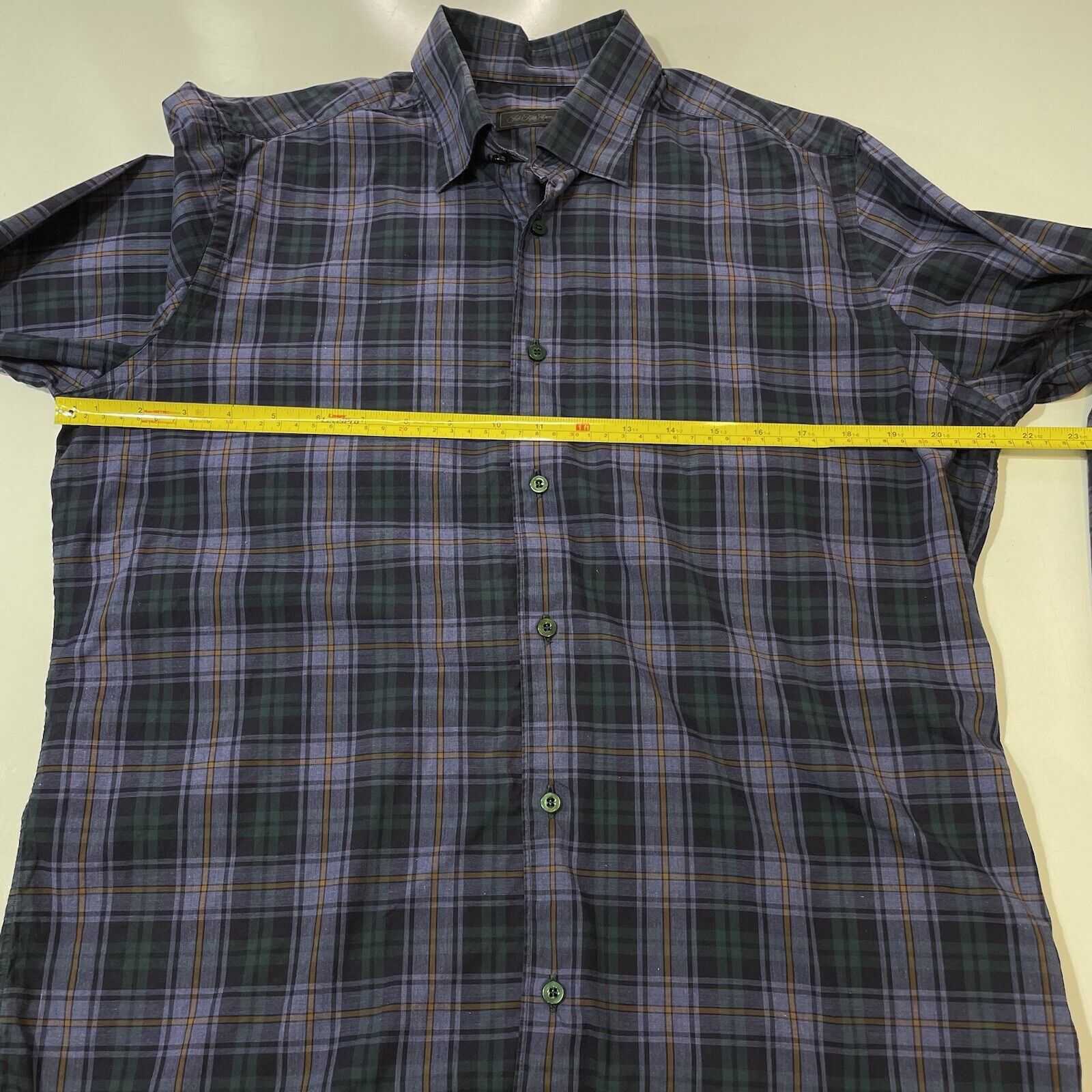 Saks Fifth Avenue Saks Fifth Avenue Men's Casual Shirt Checks Purple Green Med Size US M / EU 48-50 / 2 - 5 Thumbnail