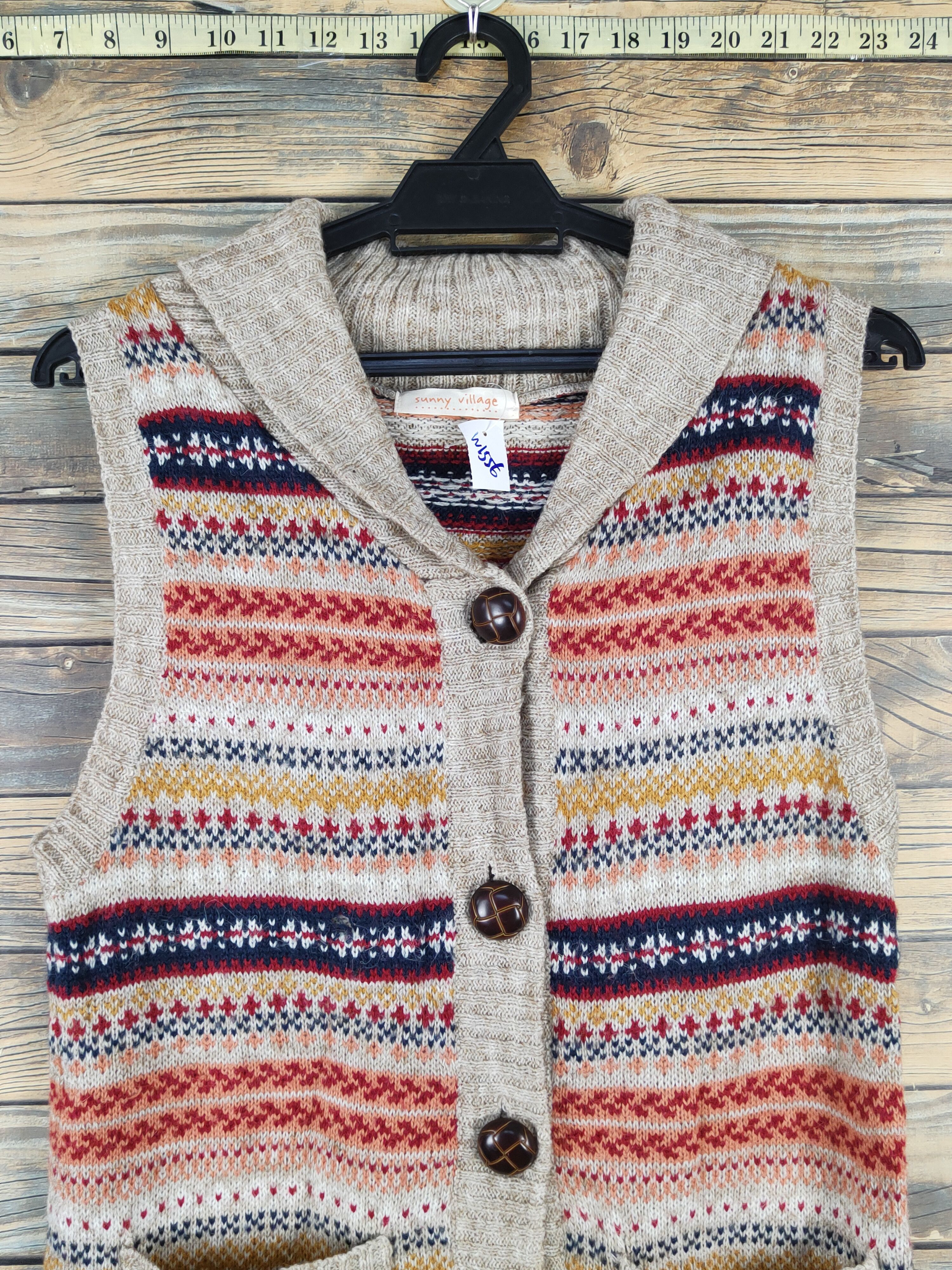 Homespun Knitwear × Japanese Brand × Vintage Sunny Village Brown Knitwear Vests #1556 Size M / US 6-8 / IT 42-44 - 2 Thumbnail