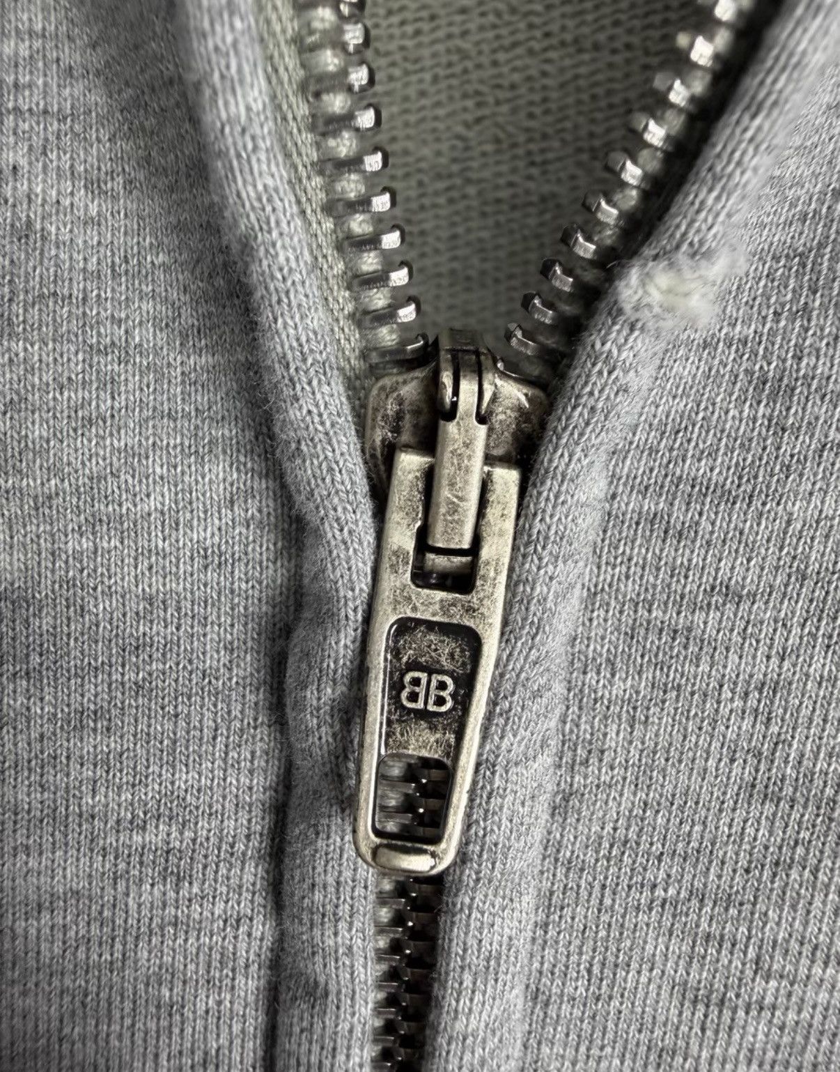 Balenciaga Balenciaga Print grey distressed zip-up hooded jacket Size US XS / EU 42 / 0 - 4 Thumbnail