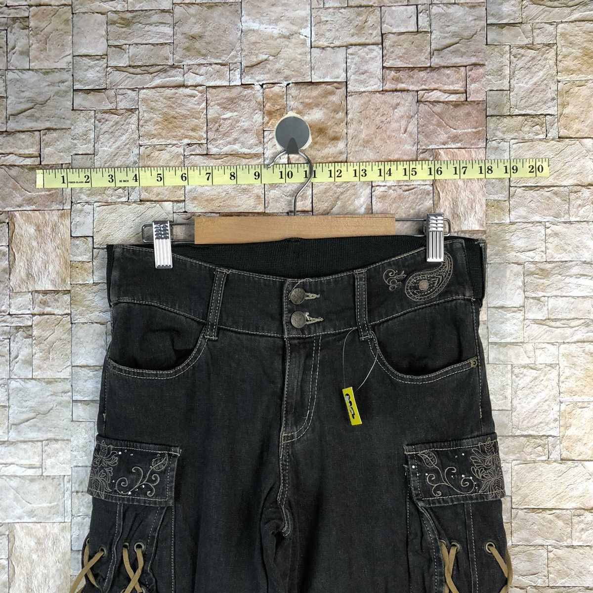 Japanese Brand Maliani Black Cropped seditionaries punk cargo Pants #A956 Size US 29 - 4 Thumbnail