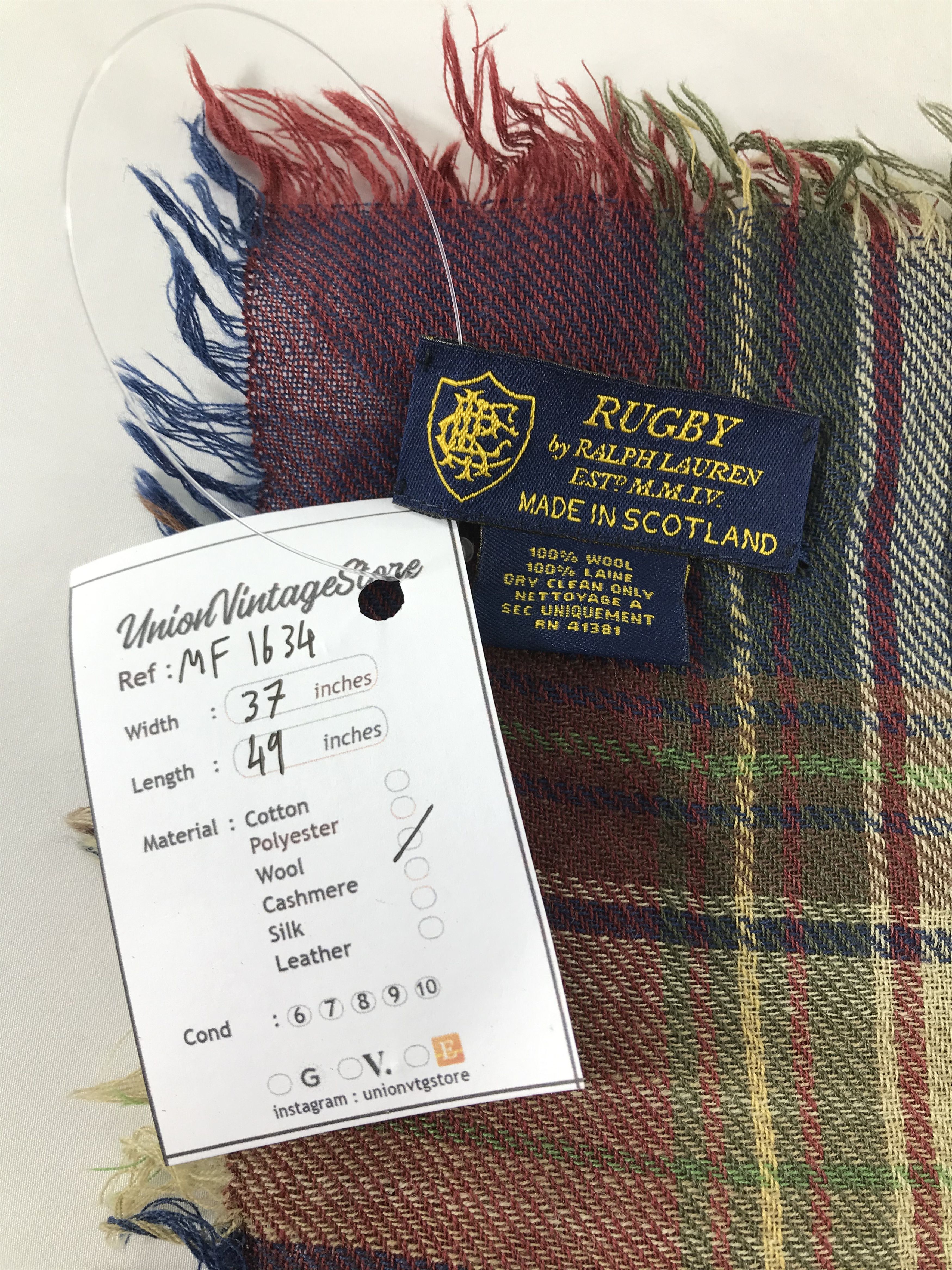 Rugby Ralph Lauren Vintage Rugby Ralph Lauren Scarf/Muffler/Neckwear MF1634 Size ONE SIZE - 4 Thumbnail