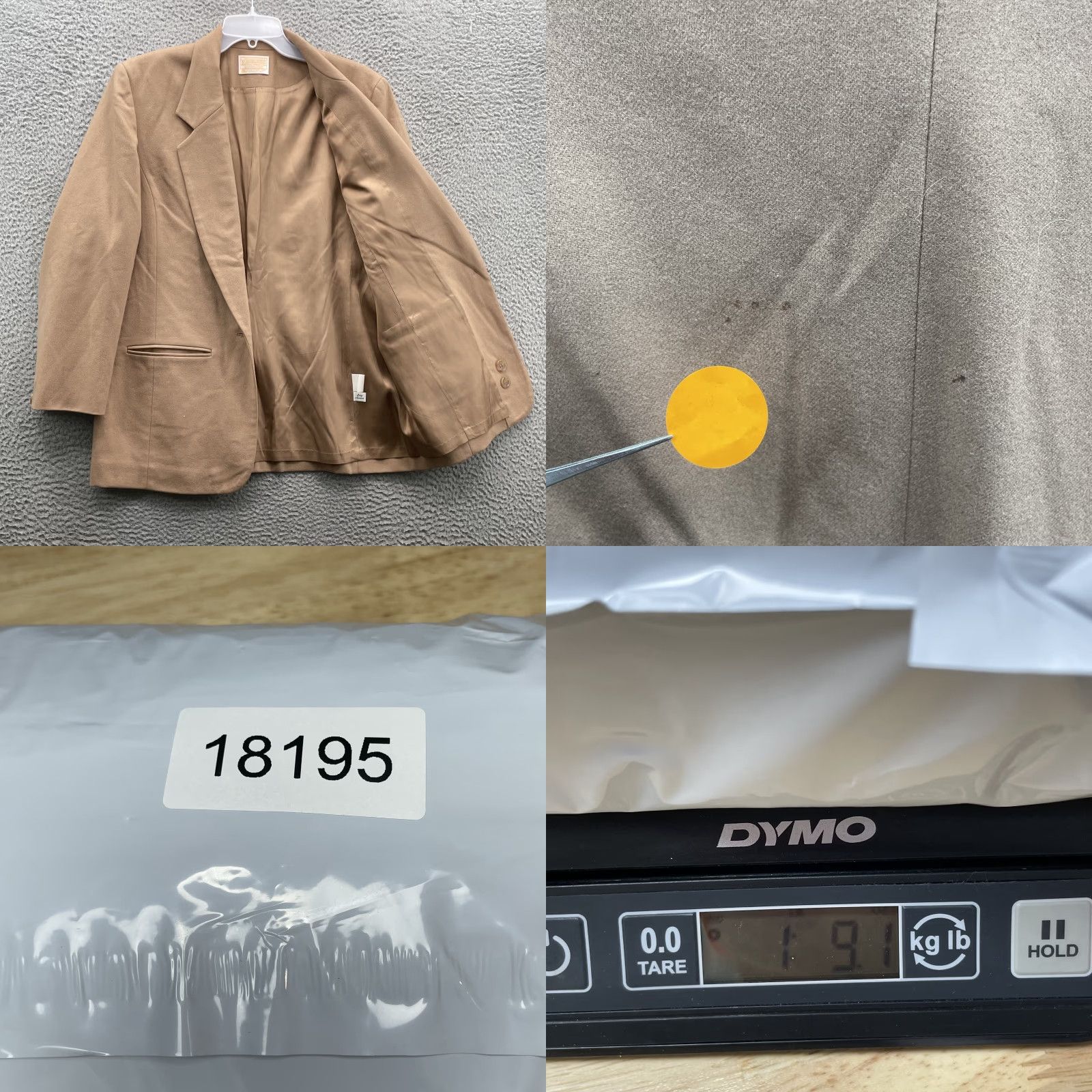 Pendleton VTG Pendleton Blazer Women's 12 Beige 100% Virgin Wool Classic Business Tweed Jacket Long Sleeve Mid-Length Solid Pattern Wool Lining Button Vintage Size XL / US 12-14 / IT 48-50 - 8 Thumbnail