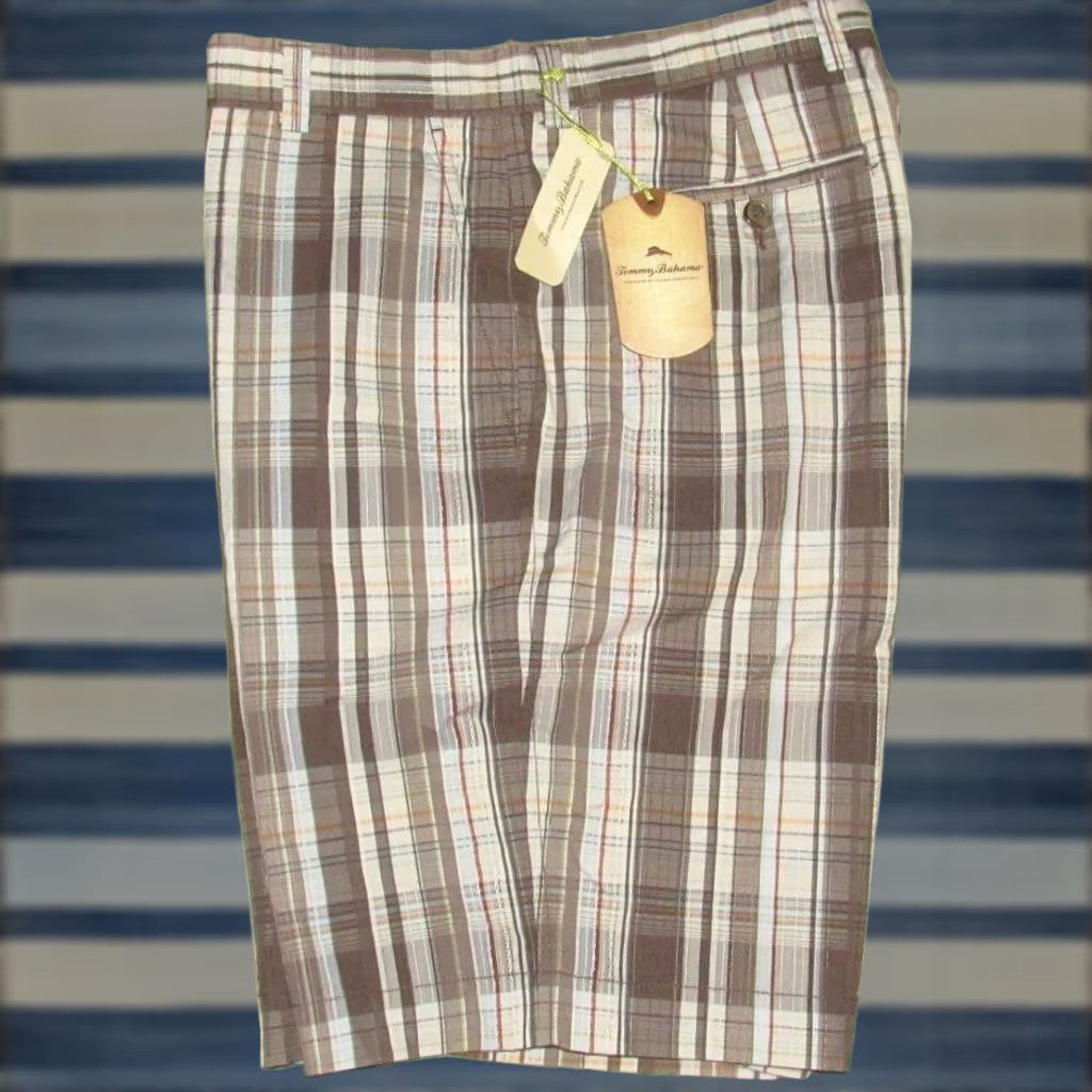 Tommy Bahama Tommy Bahama Plaid Squad 11" Cotton Silk Chino Shorts 35 NWT Mens Color Multicolor XS-XL Size US 35 - 1 Thumbnail
