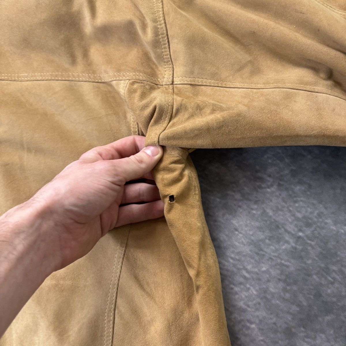 Vera Pelle × Vintage Vintage Suede Bomber Jacket Made in Italy Relaxed Fit 1970s Size US M / EU 48-50 / 2 - 5 Thumbnail