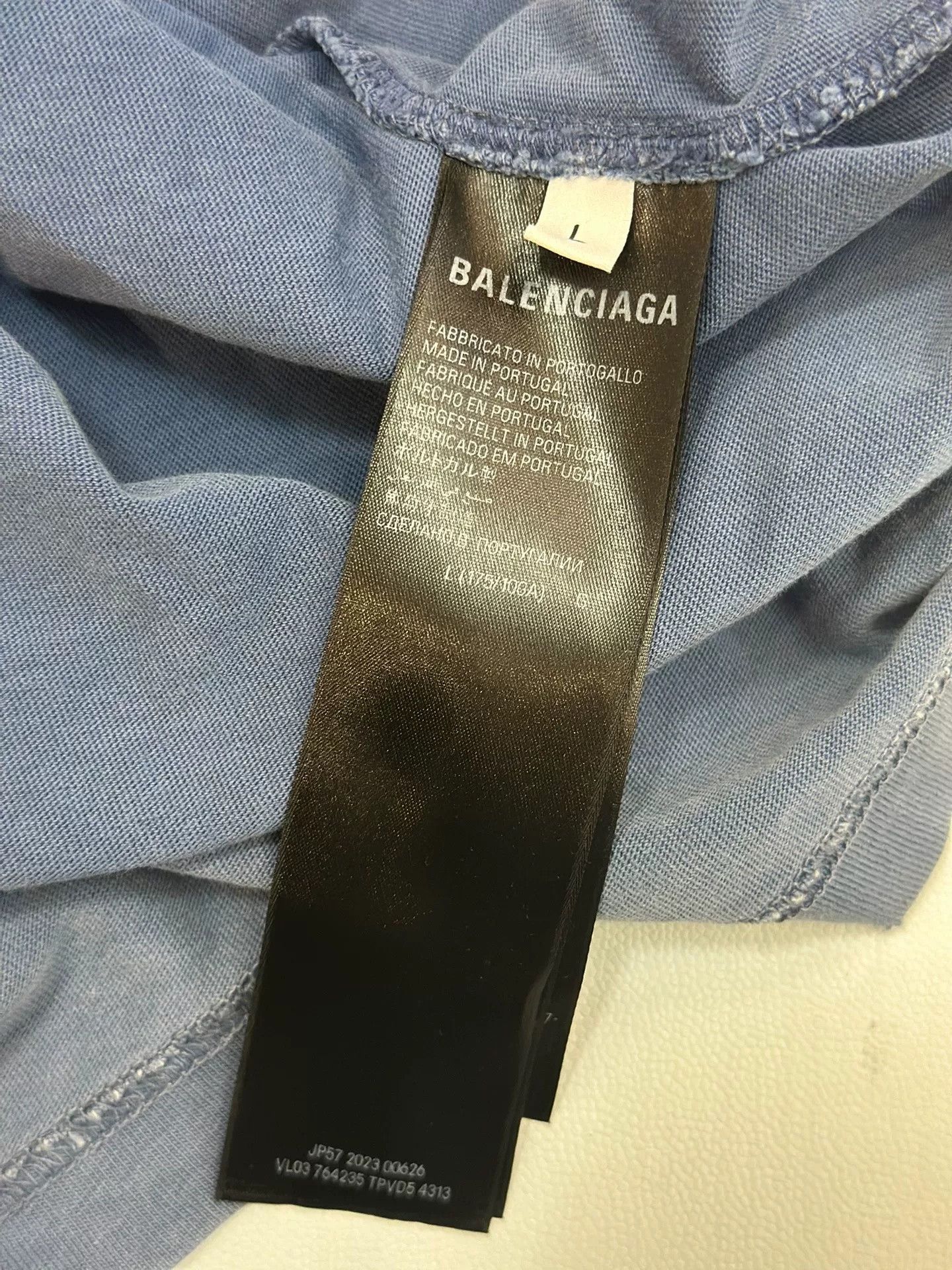 Balenciaga Balenciaga Berkind Washed Blue T-shirt Size US L / EU 52-54 / 3 - 3 Thumbnail