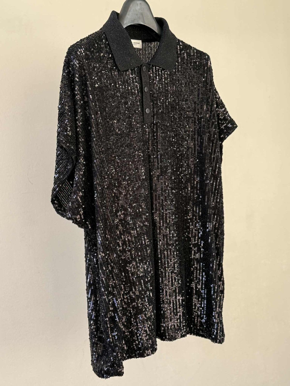 Saint Laurent Paris Saint Laurent Oversized Sequin Polo Size US L / EU 52-54 / 3 - 3 Thumbnail
