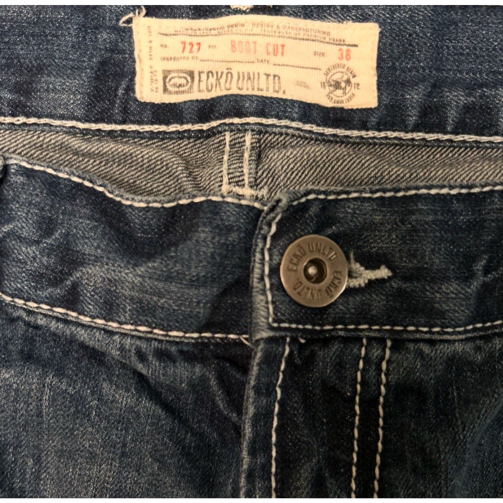 Ecko Unltd. VINTAGE Ecko UNLTD Baggy Jeans Mens 38x30 Grunge Hip Hop Skater Y2K Wide-Leg Blue VTG Size US 38 / EU 54 - 4 Thumbnail