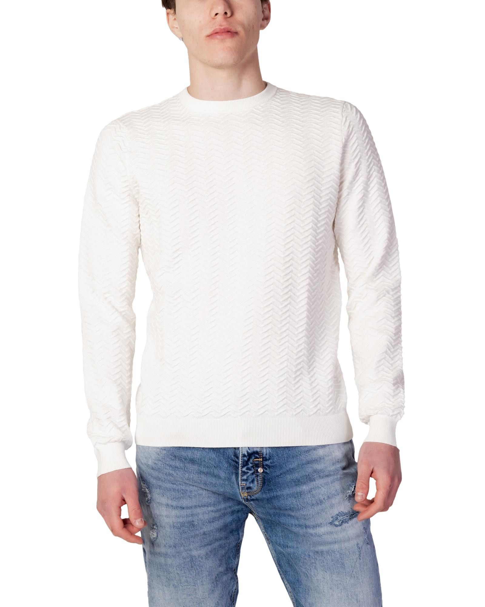 image of Antony Morato Knitwear With Long Sleeves And Round Neck in White, Men's (Size XL)