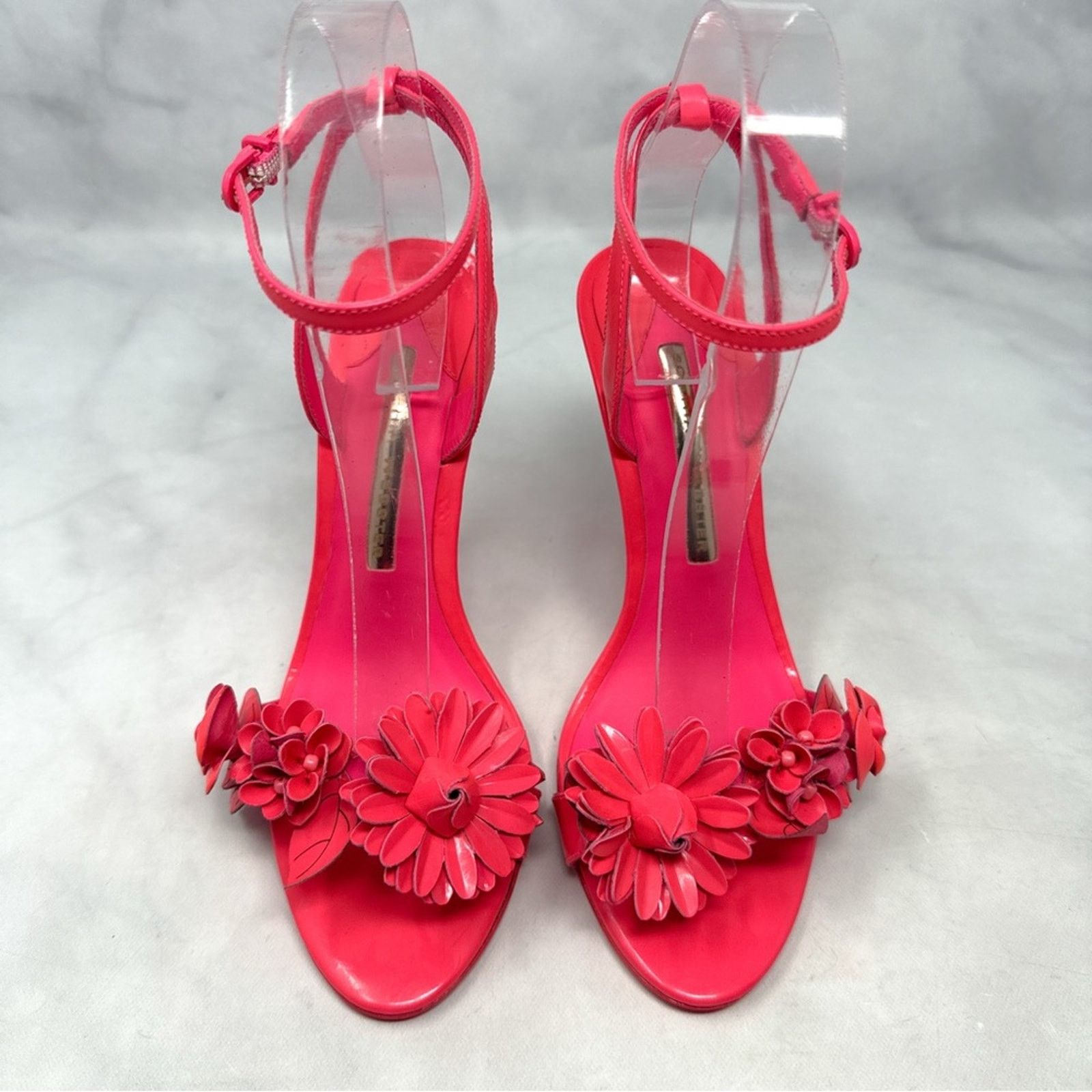 Sophia Webster Sophia Webster Floral Leather Ankle Strap Sandal Heels 37.5 Size US 7.5 / IT 37.5 - 4 Thumbnail