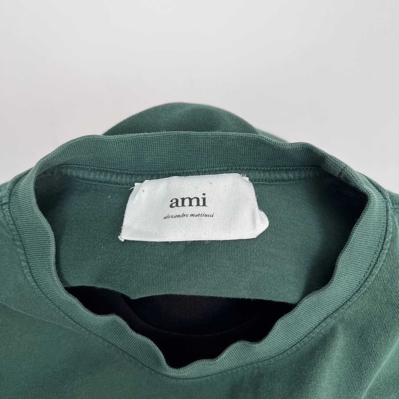 AMI AMI Paris T-shirt Dark Green Ami de Coeur Red Heart Logo Tee Size M / US 6-8 / IT 42-44 - 8 Thumbnail
