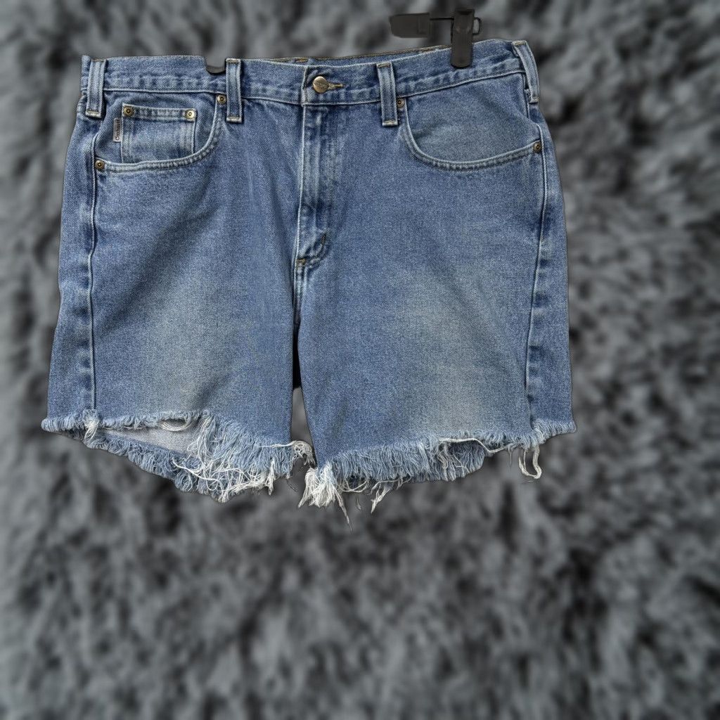Carhartt Carhartt Denim Cutoff Shorts Mens 38x6 Blue Raw Hem Workwear Jorts Grunge Size US 38 / EU 54 - 1 Thumbnail