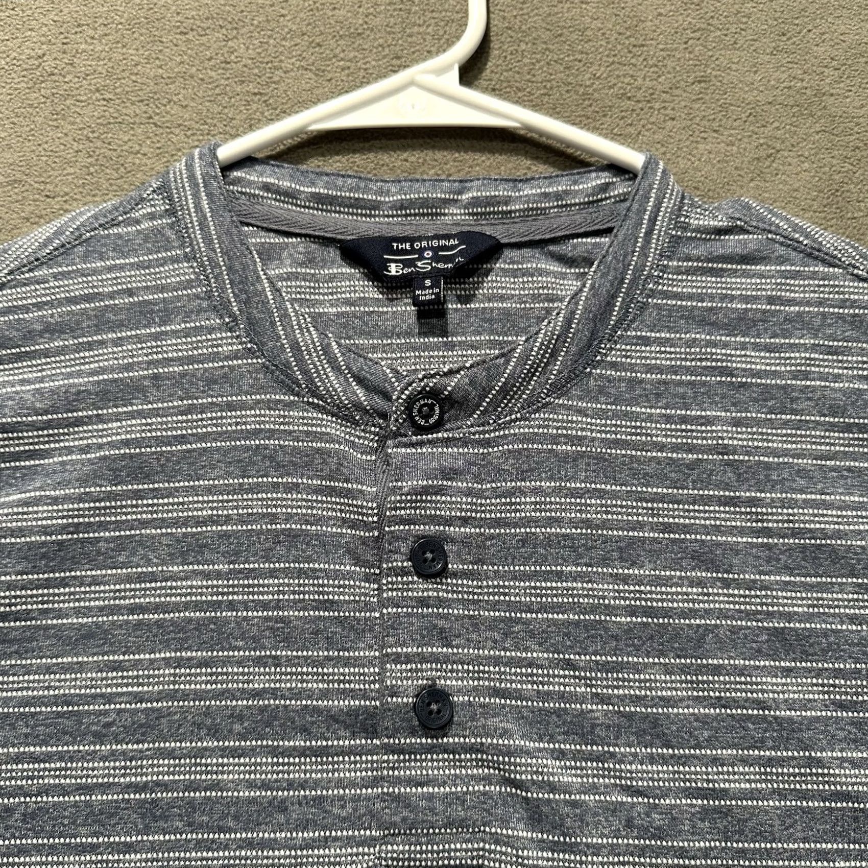 Ben Sherman Ben Sherman Shirt Mens Small Blue Striped Henley Crew Short Sleeve Casual Tee Size US S / EU 44-46 / 1 - 3 Thumbnail