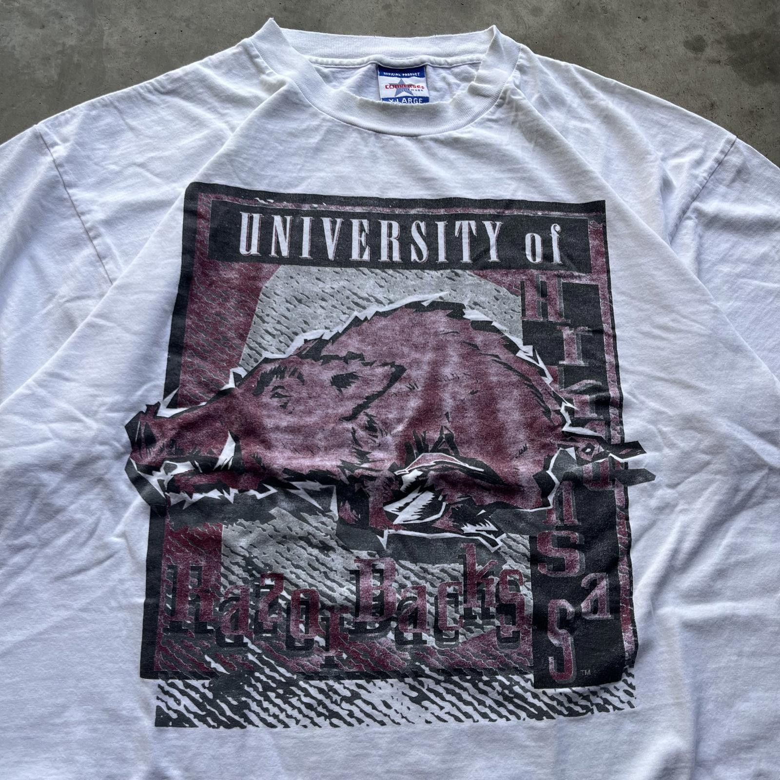 Converse × Vintage Vintage Rare 90s Converse Arkansas Razorbacks Sports Shirt Size US XL / EU 56 / 4 - 2 Thumbnail