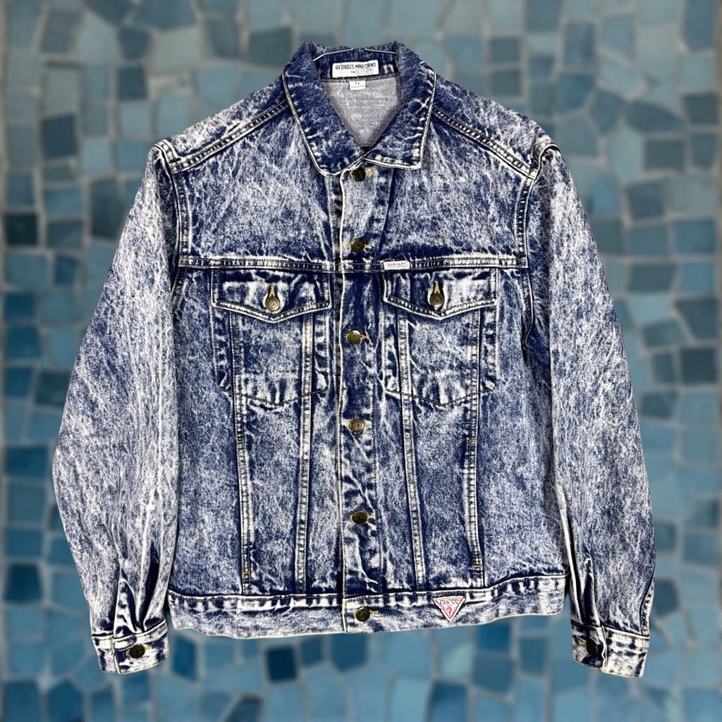 Guess VINTAGE GUESS Jacket Men M USA Made Acid 90s Denim Trucker George Marciano Size US M / EU 48-50 / 2 - 1 Thumbnail