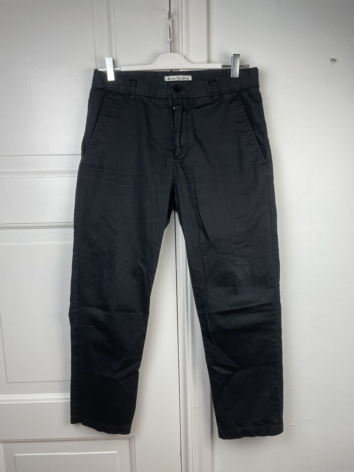 パンツ Acne Studios Satin Contrast Trousers Acne Studios Contrast Trousers - Black | Garmentory