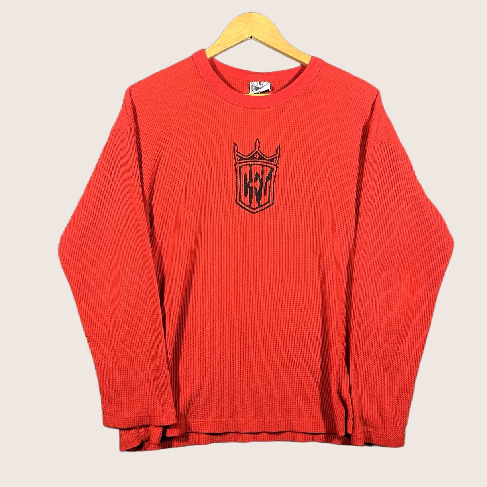 West Coast Choppers WEST COAST CHOPPERS Red Thermal Cotton Long Sleeve L Biker Graphic Vintage 90s Mens Shirt Size US L / EU 52-54 / 3 - 1 Thumbnail