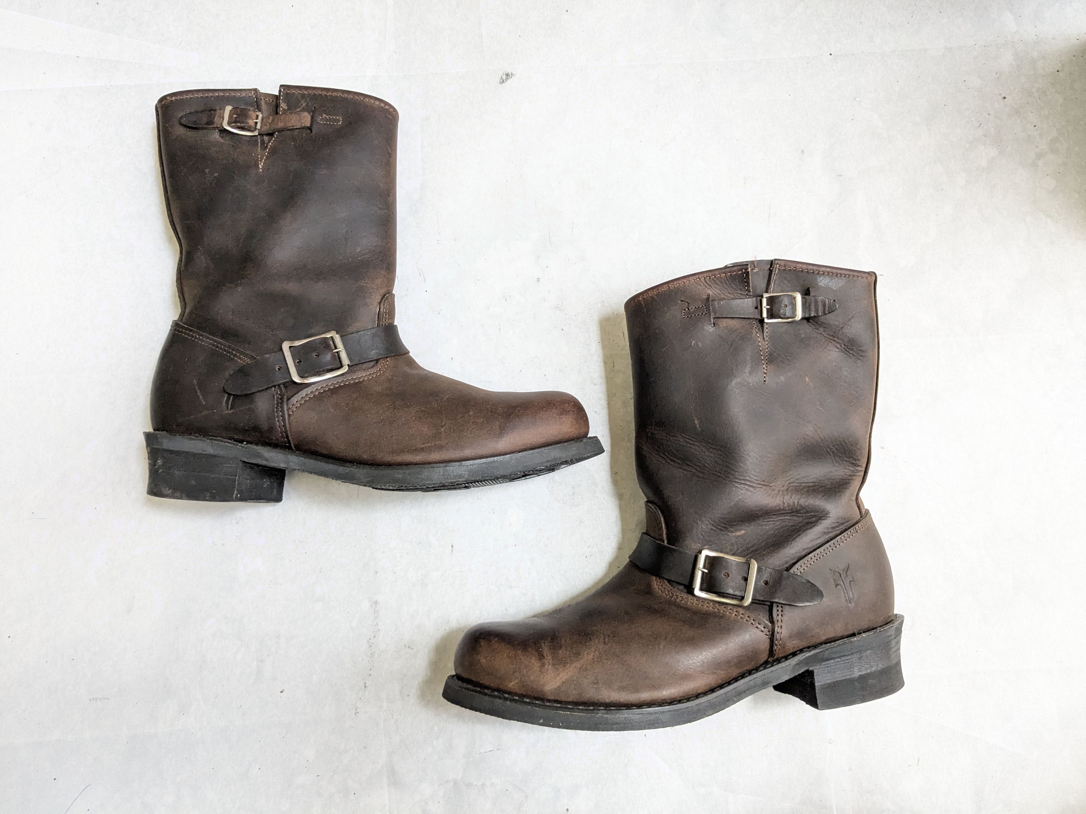 Frye Frye Engineer Boots Brown 10.5 M Leather Buckle Strap Size US 10.5 / EU 43-44 - 1 Thumbnail