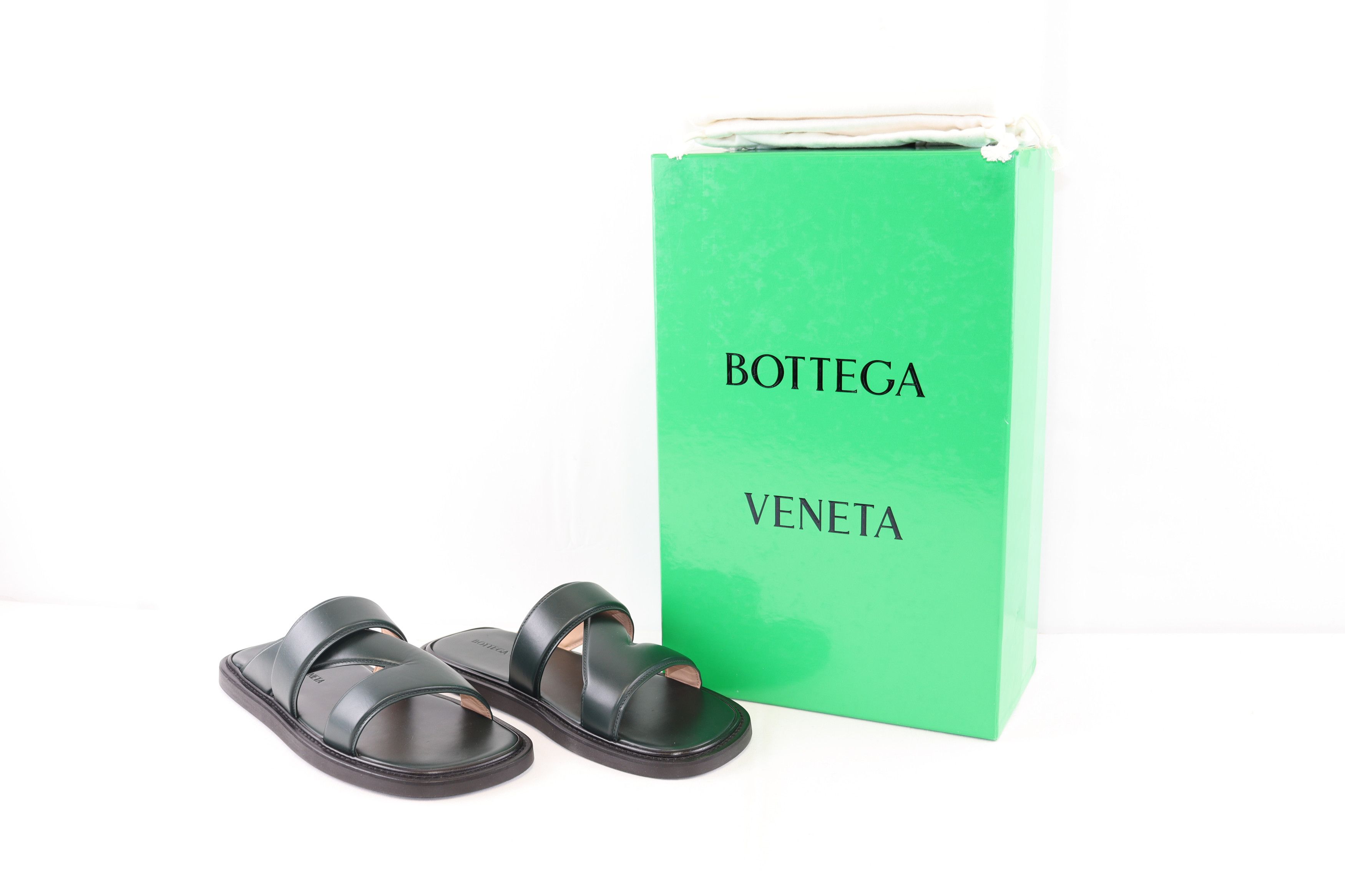 Bottega Veneta o1rshd1 Vienna Calf Band Sandal in Inkwell Size US 9 / EU 42 - 10 Thumbnail