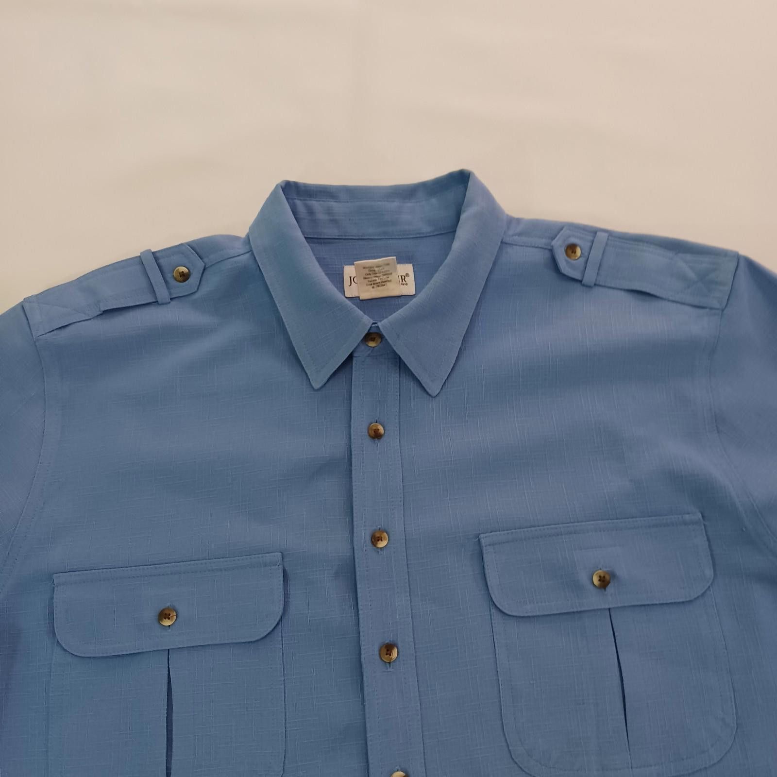 Designer Vintage John Blair Men's Blue Pockets Short Sleeve Shirt 2XL Size US XXL / EU 58 / 5 - 10 Thumbnail