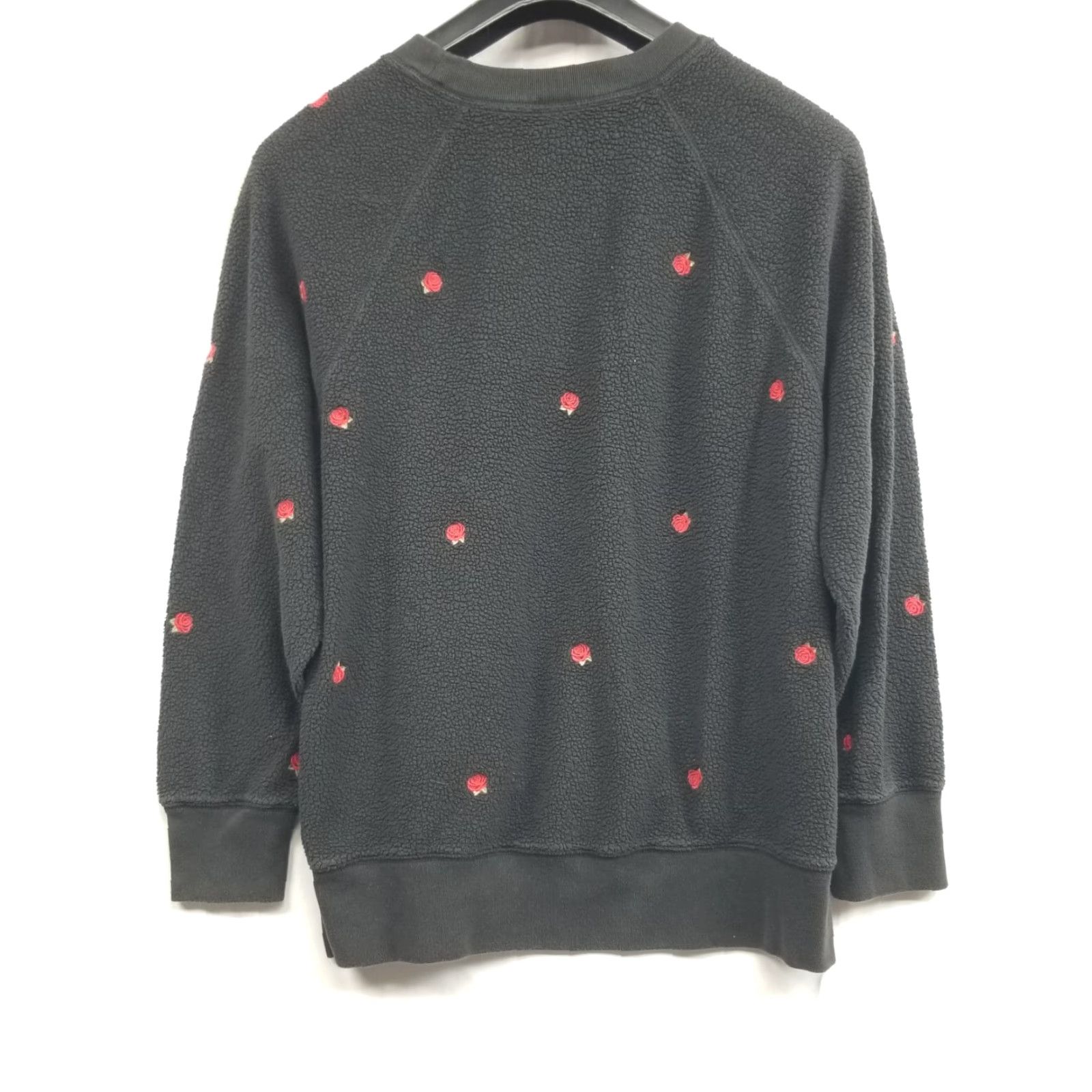 Vintage PINK Victoria's Secret Sweatshirt Womens Black S Pullover Embroidered Roses Sherpa Casual Activewear Small Rose Size S / US 4 / IT 40 - 2 Thumbnail