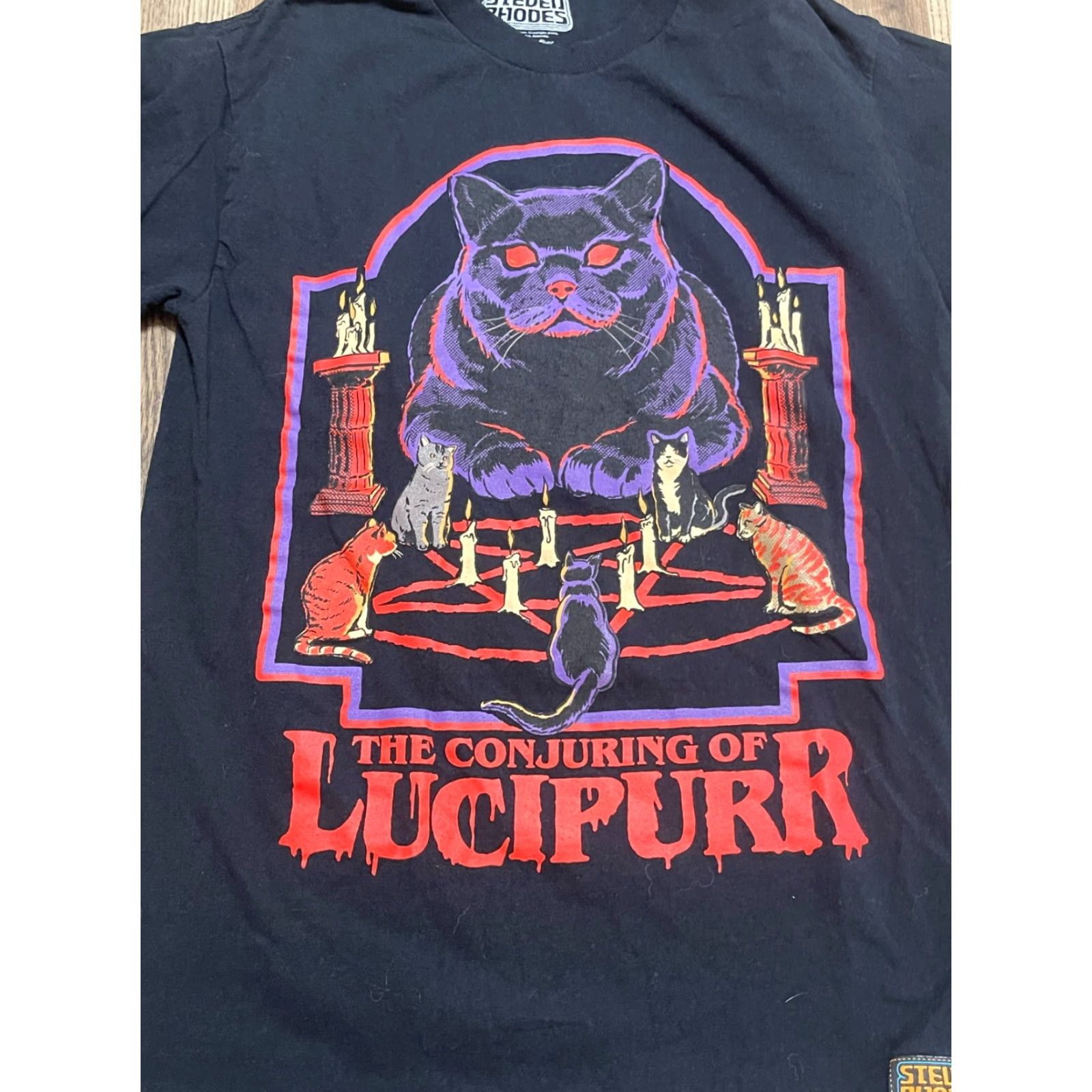 RHODE Steven Rhodes Shirt Mens Small The Conjuring of Lucipurr Shirt Crew Neck Short Sleeve Black Vintage No Size US S / EU 44-46 / 1 - 3 Thumbnail