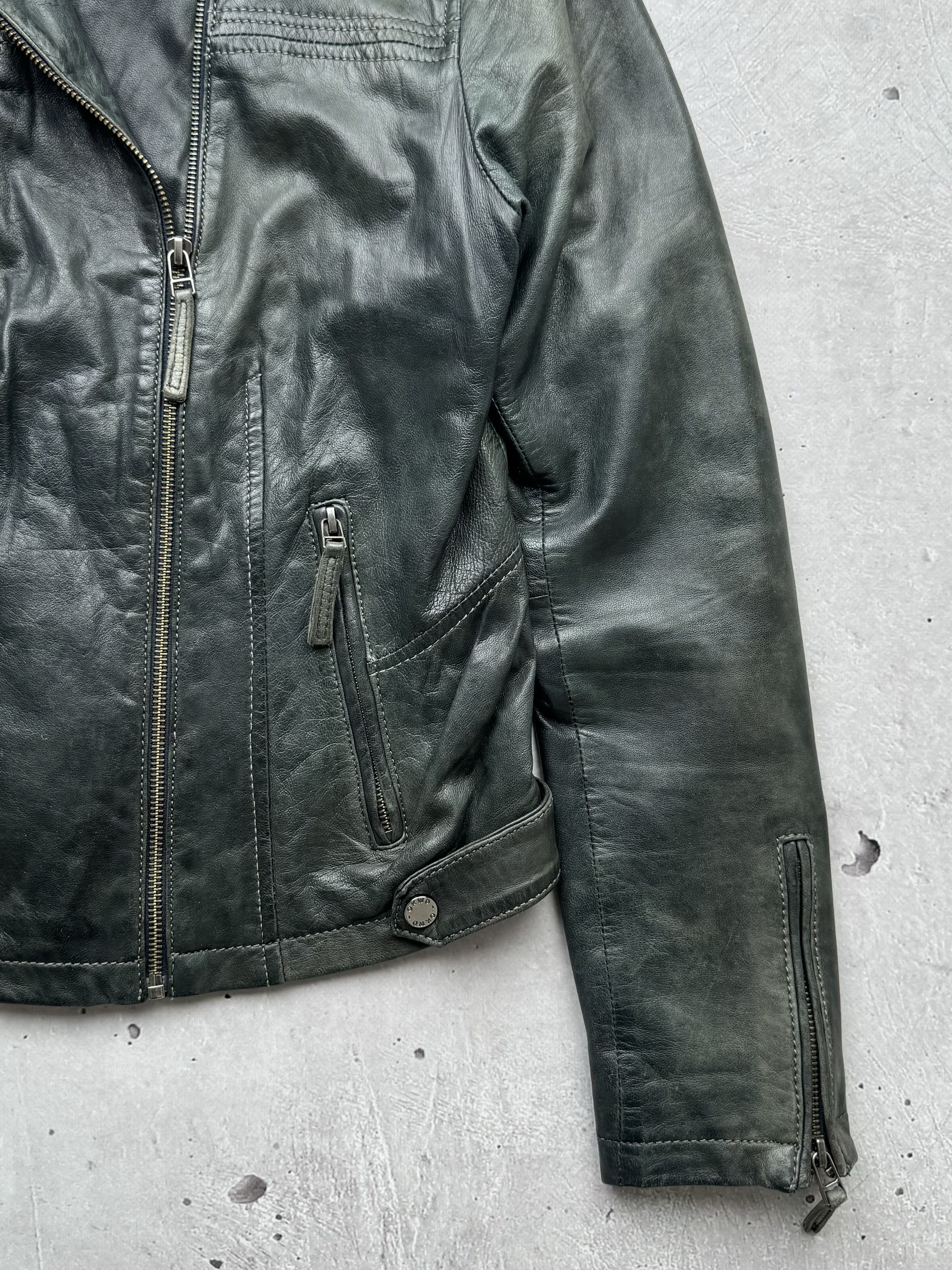 Genuine Leather Vintage Multi Zipped Sheep Leather Jacket Size M / US 6-8 / IT 42-44 - 5 Thumbnail