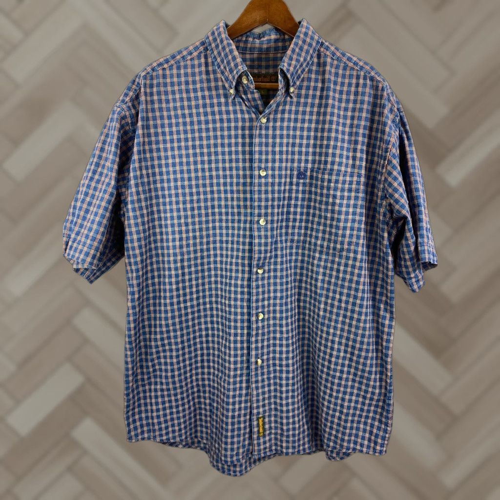 Timberland Timberland Shirt Men L Button-Down Short Sleeve Plaid Weathergear Cotton Blend Multicolor Size US L / EU 52-54 / 3 - 1 Thumbnail
