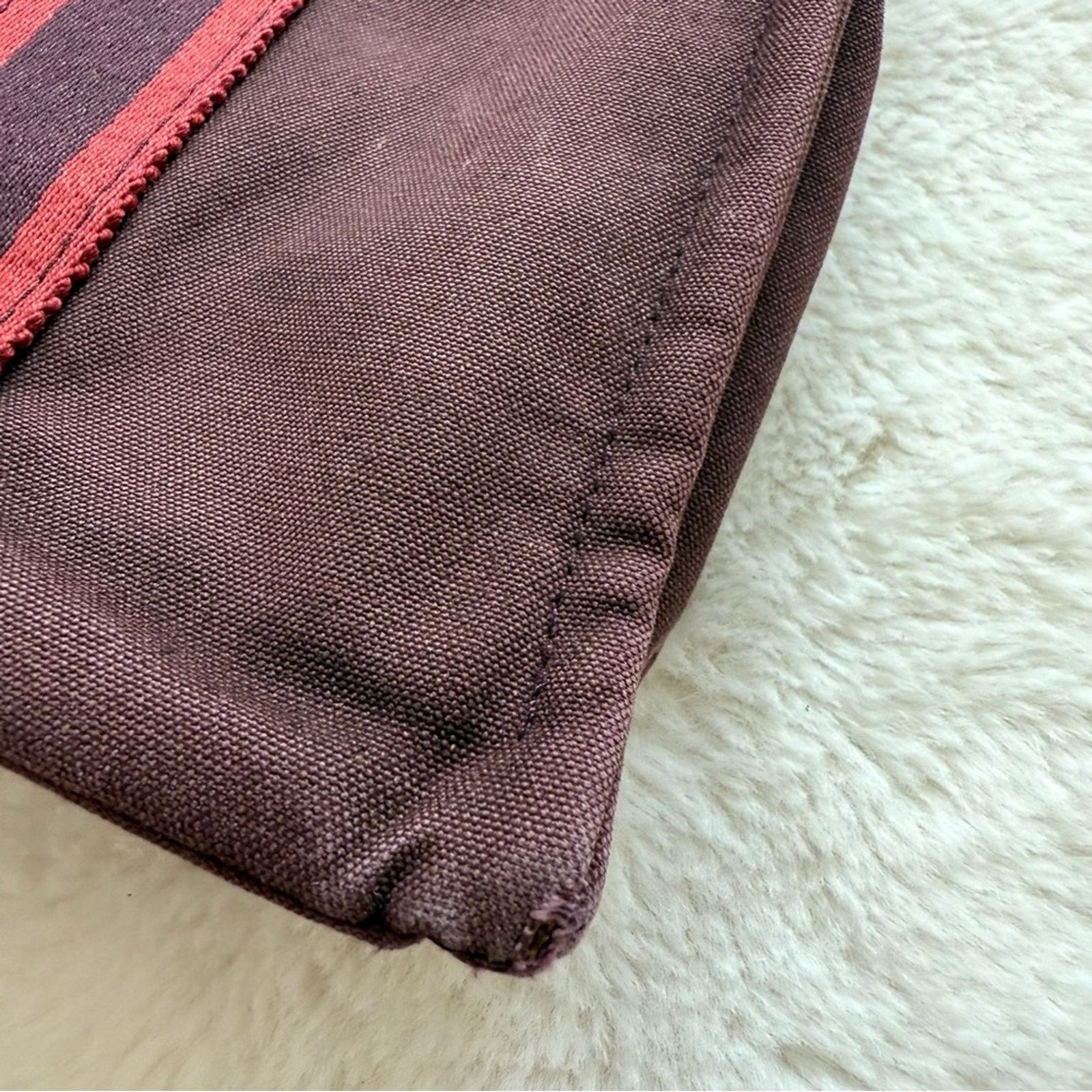 Hermes Hermès Fourre Tout Burgundy Canvas Tote Bag Authentic Size ONE SIZE - 4 Thumbnail