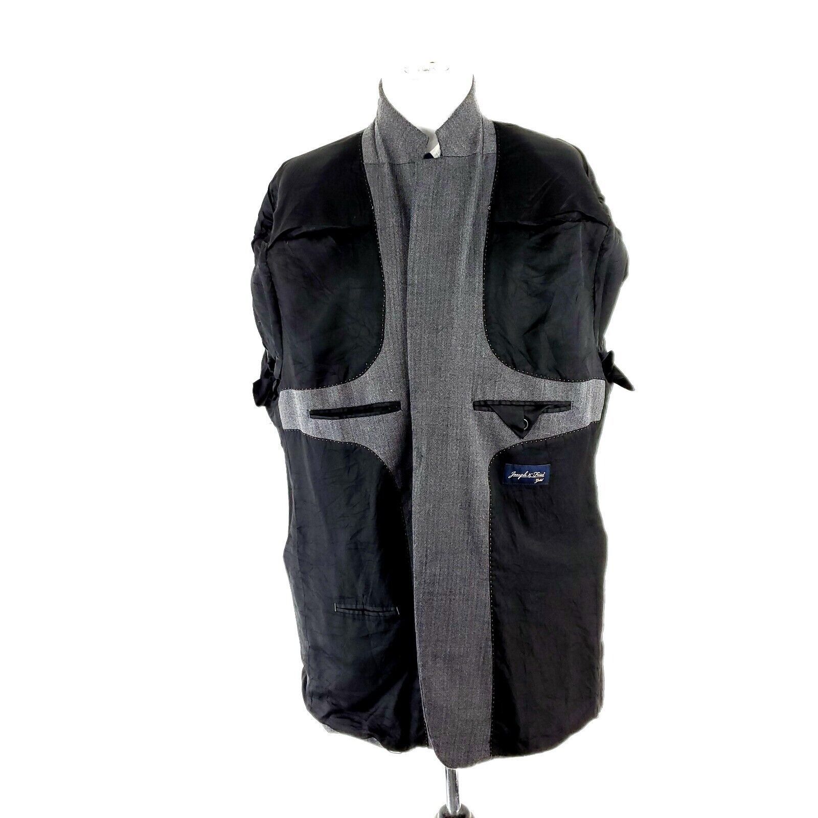Joseph & Feiss Joseph Feiss Gold Heavy Wool 2 Button Sport Coat 46L Gray He Size 46L - 9 Thumbnail