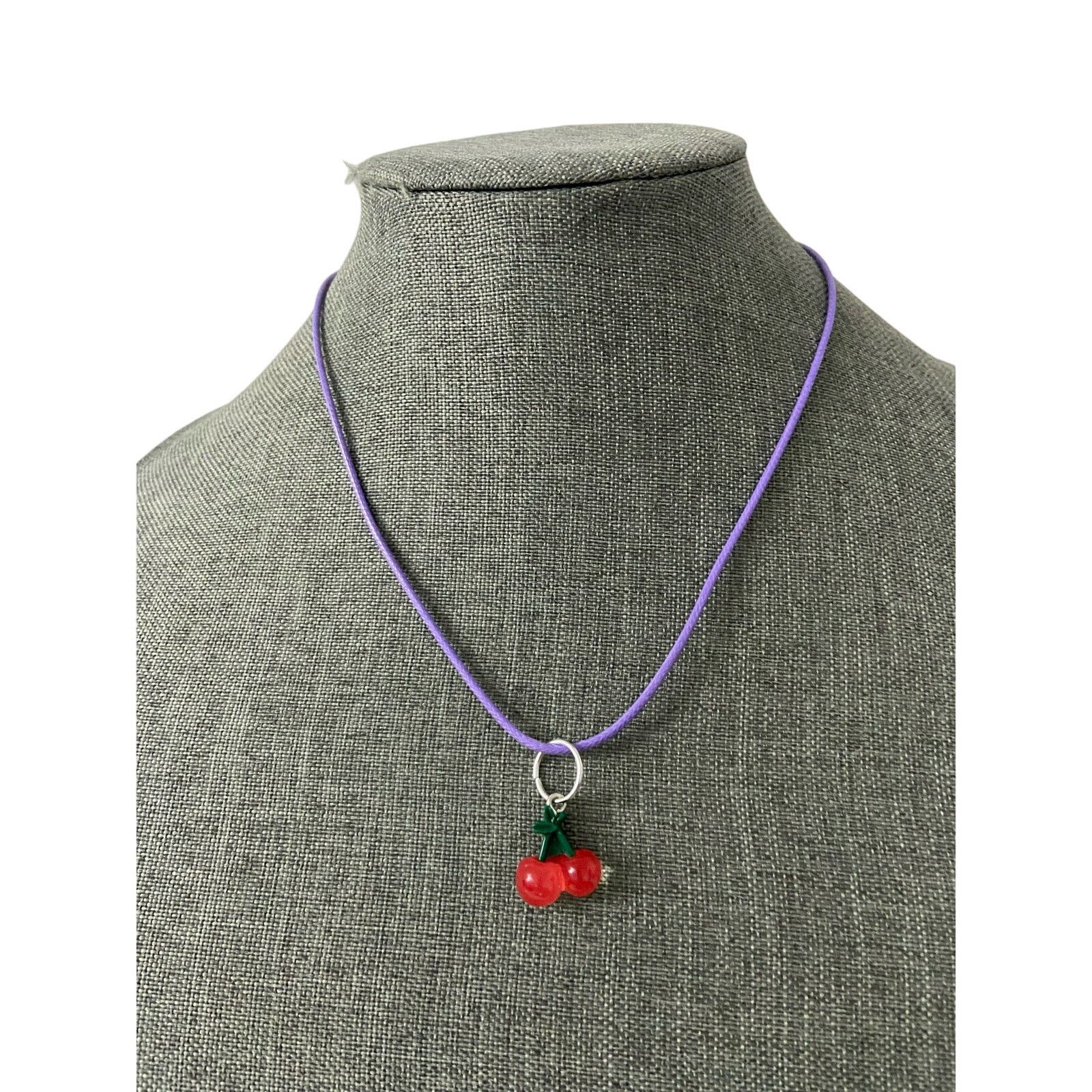 Handmade cherry pendant necklace Size ONE SIZE - 1 Thumbnail
