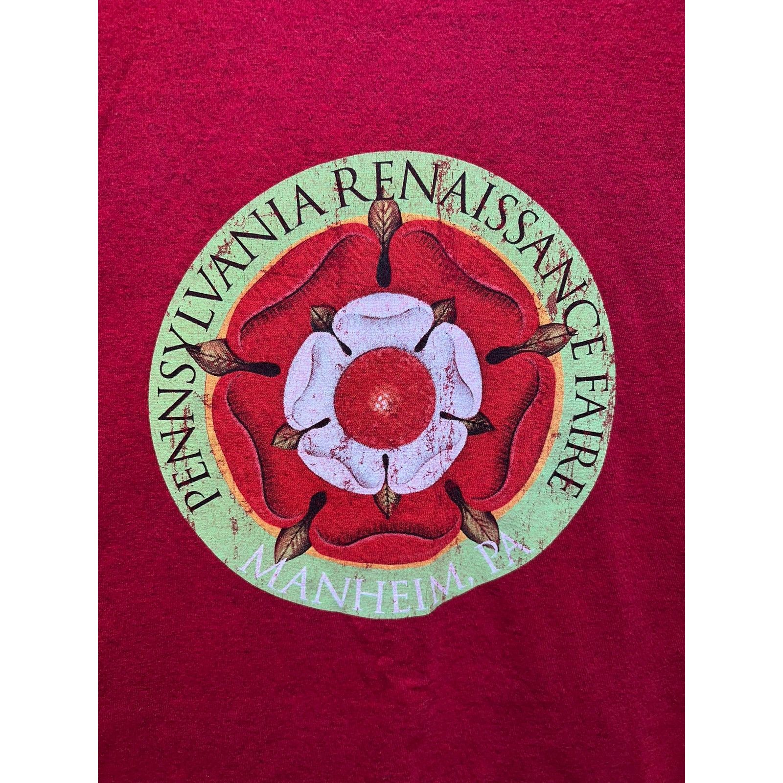 Gildan Vintage Pennsylvania Renaissance Faire Shirt Fair Red Tee 3X Size US XXL / EU 58 / 5 - 2 Thumbnail