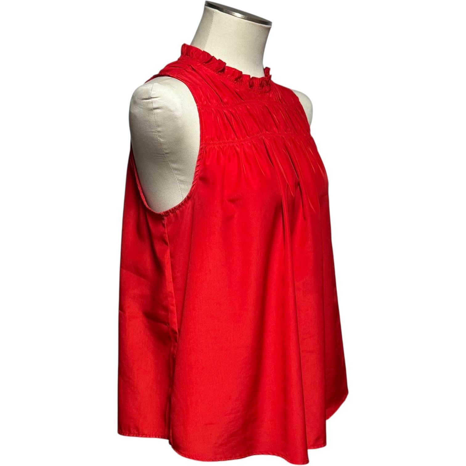 Joie Joie Sleeveless Shirred Blouse Top Red Medium Size M / US 6-8 / IT 42-44 - 4 Thumbnail