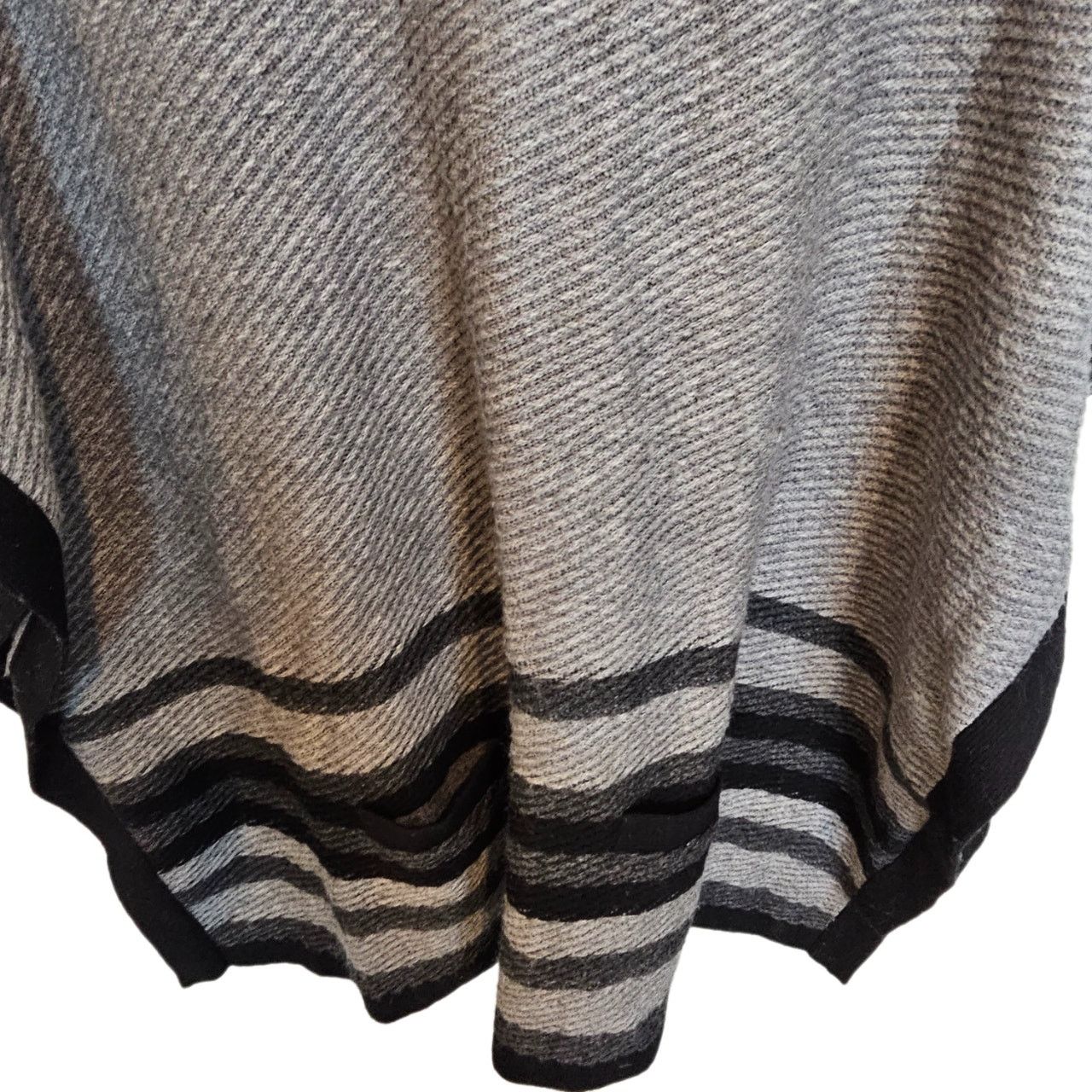 J. Jill J. Jill Womens Wool Striped Poncho Sweater OS Oversized Cozy Size ONE SIZE - 4 Thumbnail
