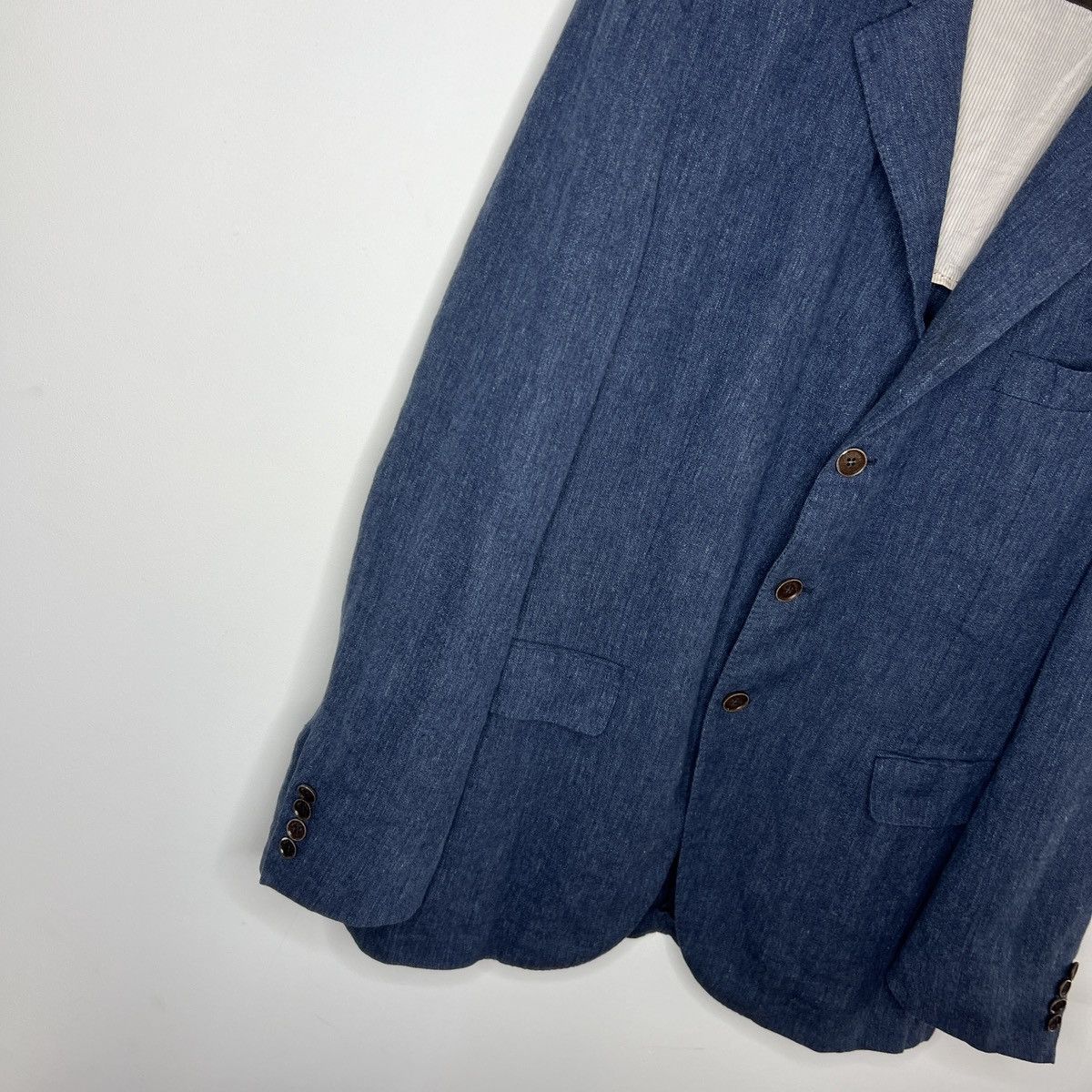 Loro Piana Men's Loro Piana Blazer 54IT 42US/UK Linen Silk Navy Blue Size 42R - 3 Thumbnail