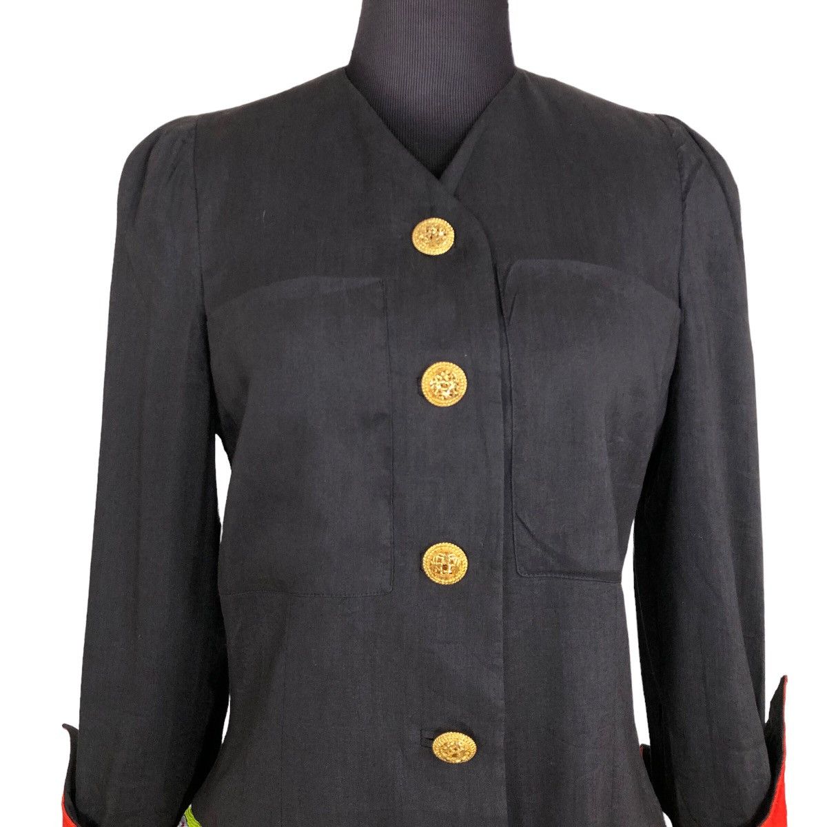 Versace Vintage Gianni Versace Couture 1991 S/S Baroque Cuff Blazer Size S / US 4 / IT 40 - 16 Thumbnail