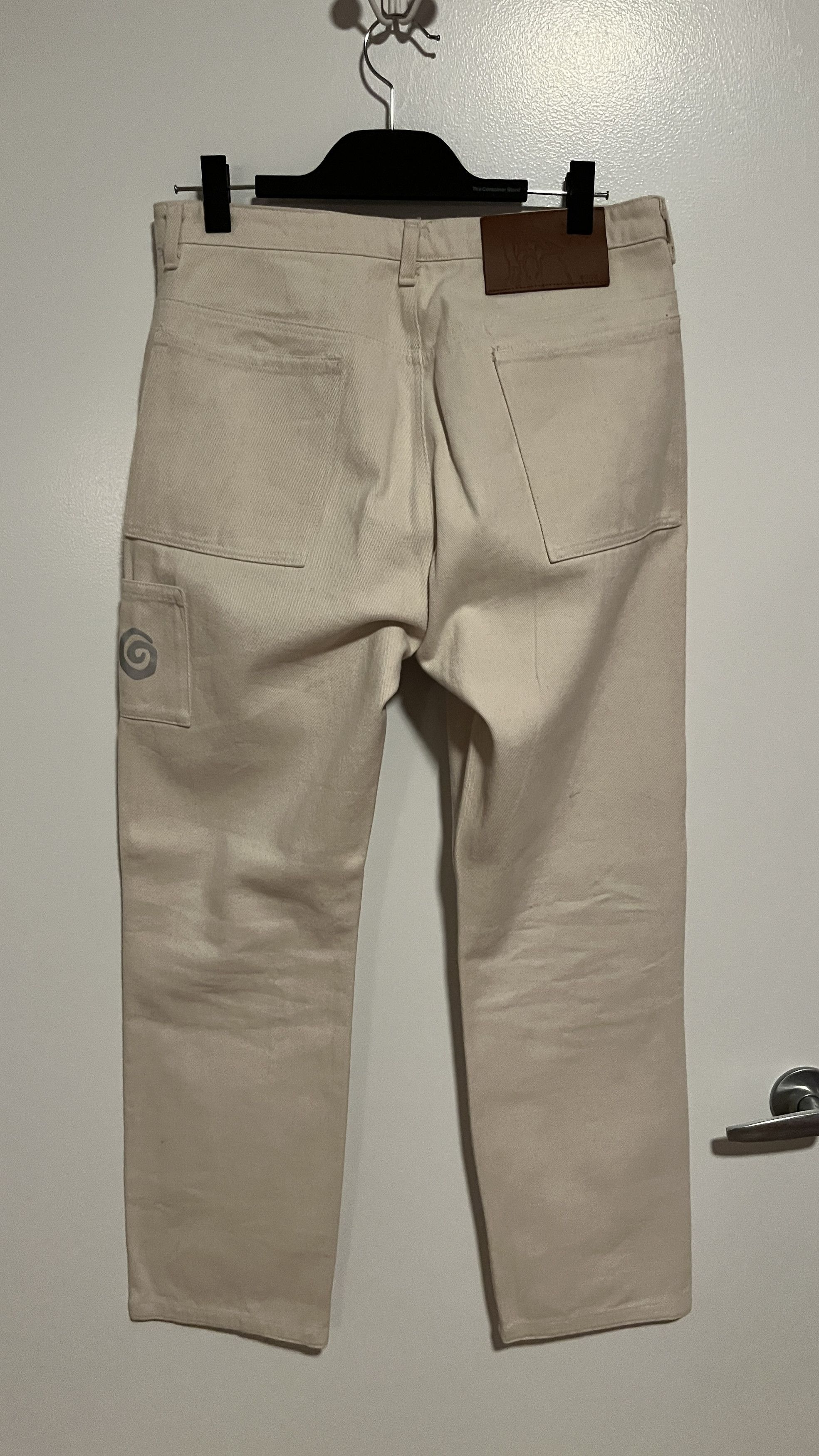 Ostrya Ostrya Double Knee Khaki White Denim Carpenter Pants 32 Size US 32 / EU 48 - 2 Thumbnail