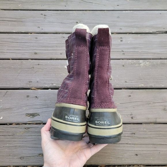 SOREL Sorel 1964 Pac Purple White Plaid Leather Sherpa Pile Winter Size US 11 / IT 41 - 4 Thumbnail