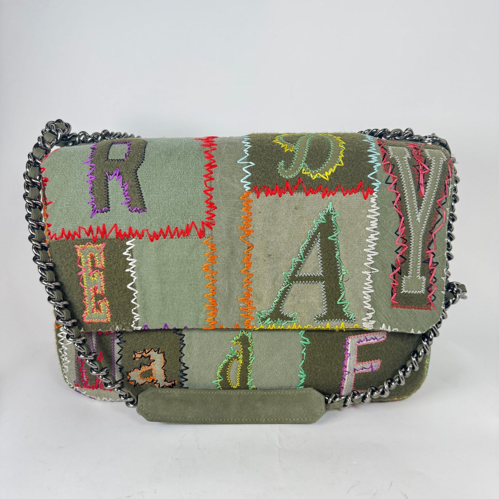 READYMADE Readymade Khaki Patchwork Big Chain Bag Size ONE SIZE - 1 Thumbnail