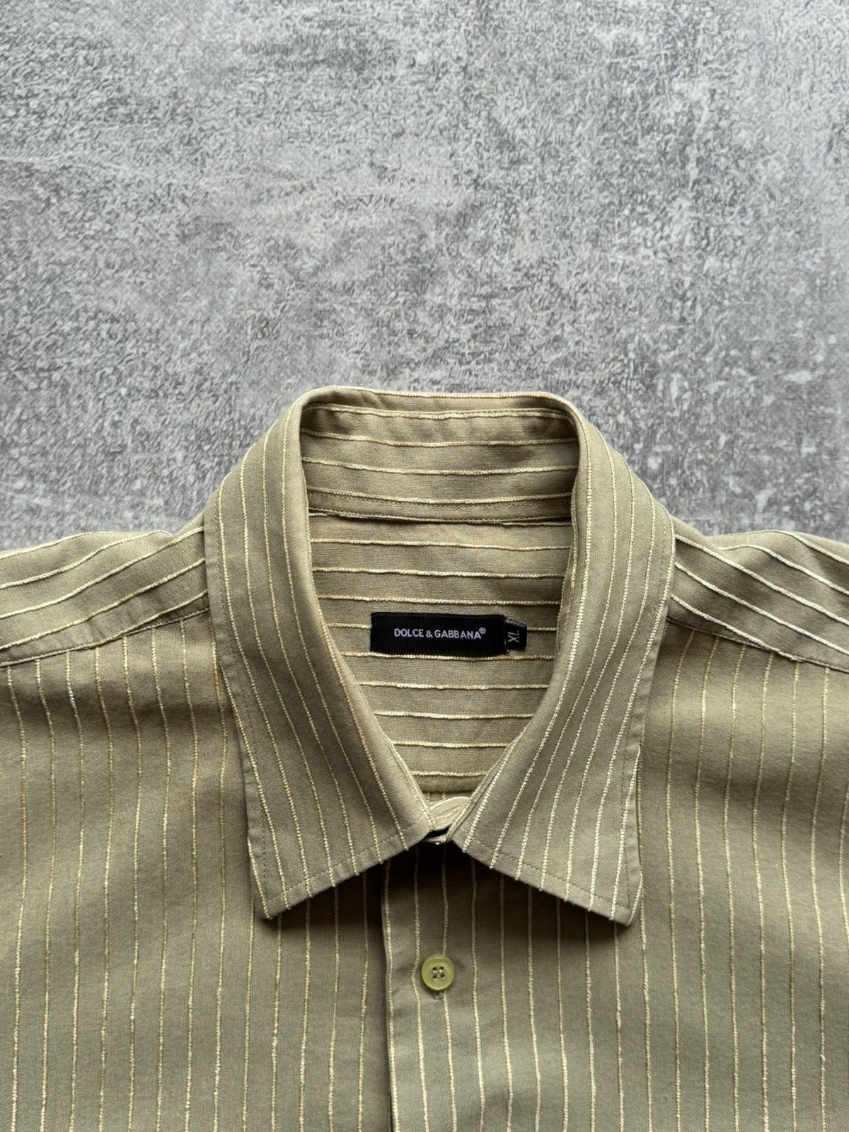 Dolce & Gabbana Vtg Dolce&Gabbana Velour Striped Shorts Sleeve Button Shirt Size US XL / EU 56 / 4 - 8 Thumbnail