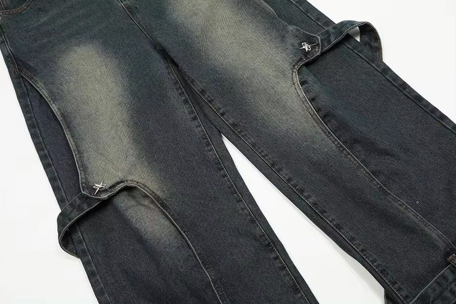 Designer × Vintage Design Hip Hop Baggy Washed Retro Loose Jeans y2k Size US 35 - 6 Thumbnail