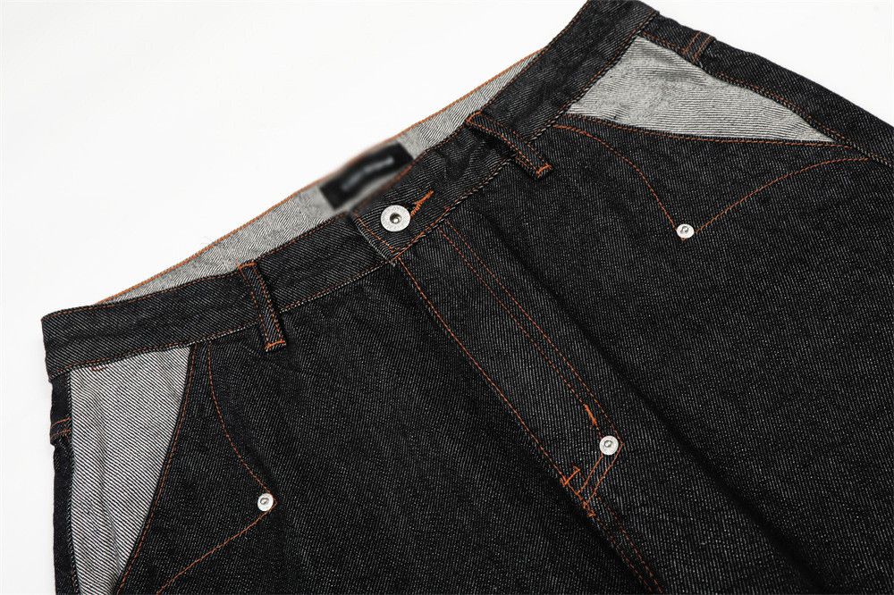 Jean American street men's loose wide-leg straight cargo jeans Size US 32 / EU 48 - 3 Thumbnail