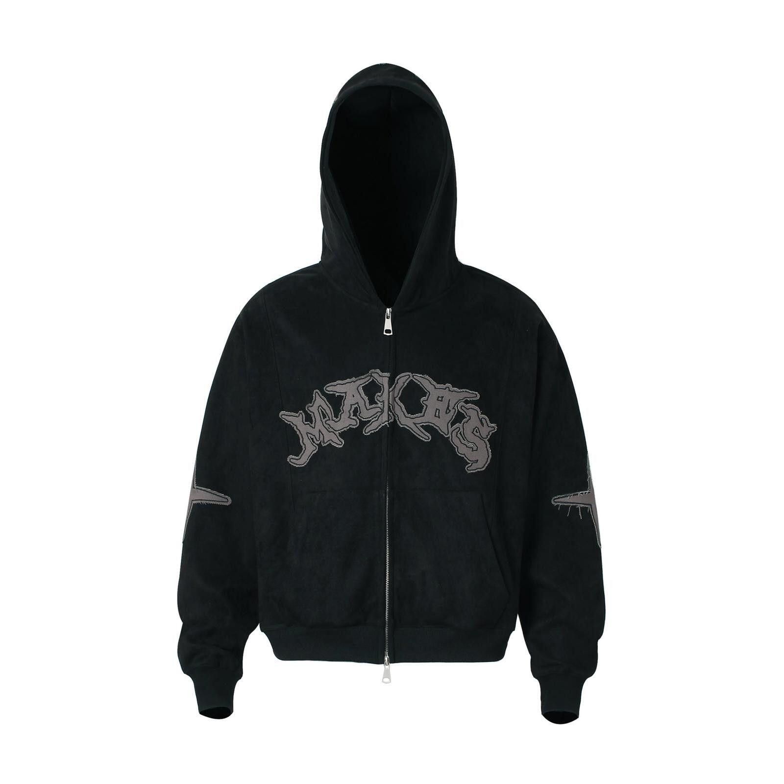 Japanese Brand Black Zip-Up Hoodie with Graphic, Streetwear Hoodie Size US M / EU 48-50 / 2 - 1 Thumbnail