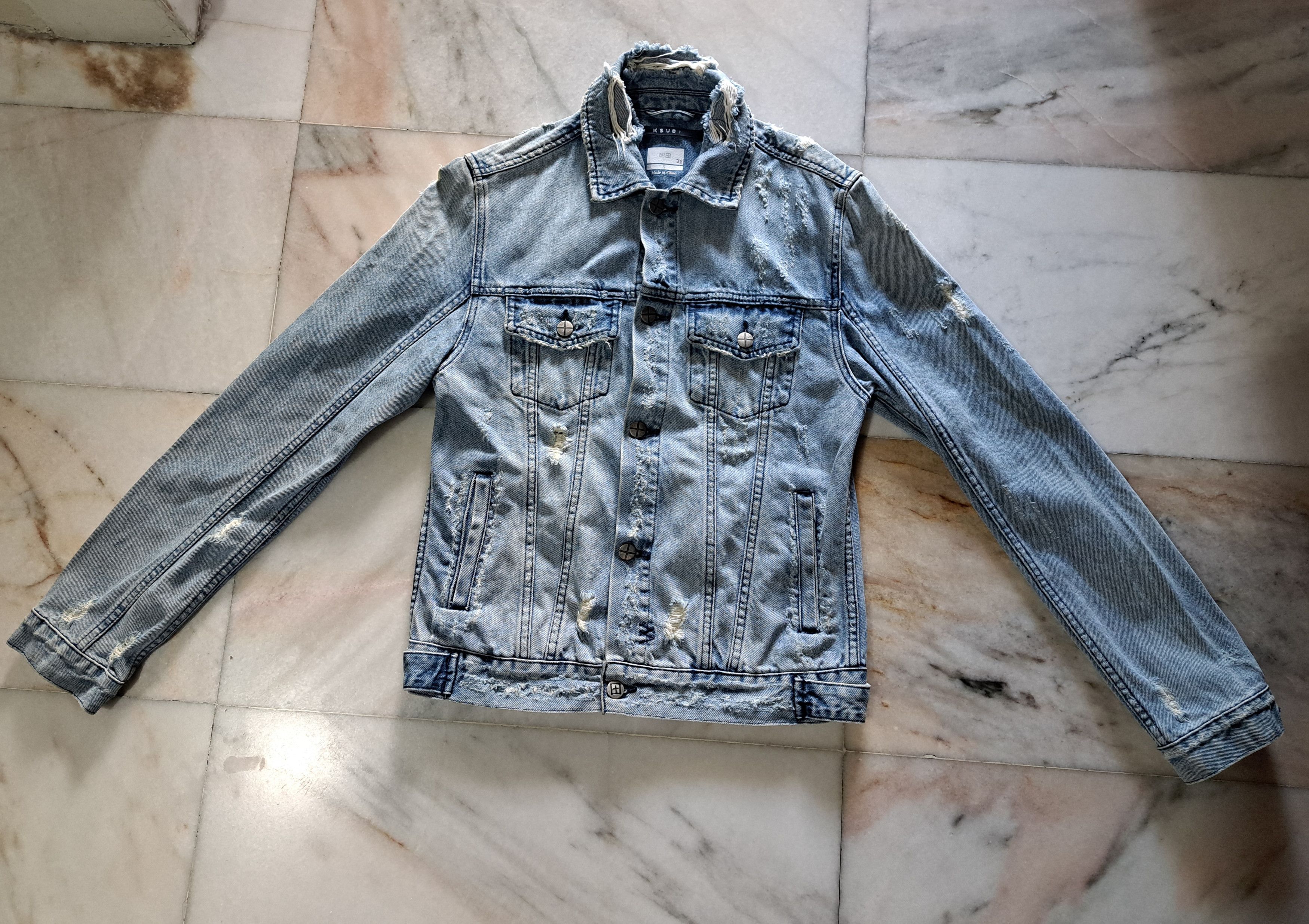 Ksubi Ksubi Henorix Blue Distressed Denim Jacket Size US S / EU 44-46 / 1 - 2 Thumbnail