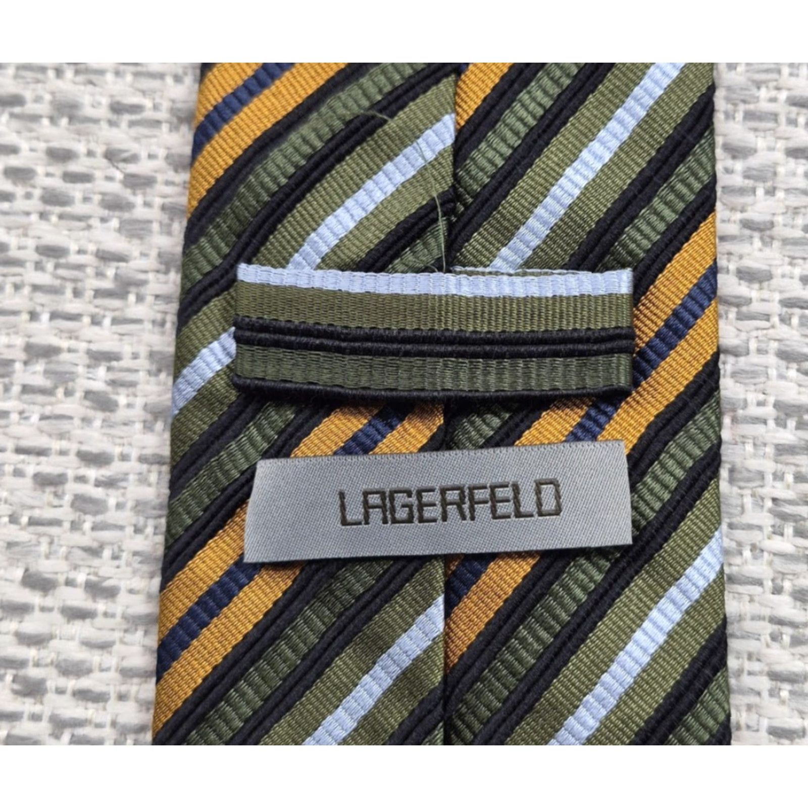 Karl Lagerfeld Lagerfeld Tie Mens One Size Multicolor Diagonal Stripe Silk Woven Necktie Size ONE SIZE - 7 Thumbnail