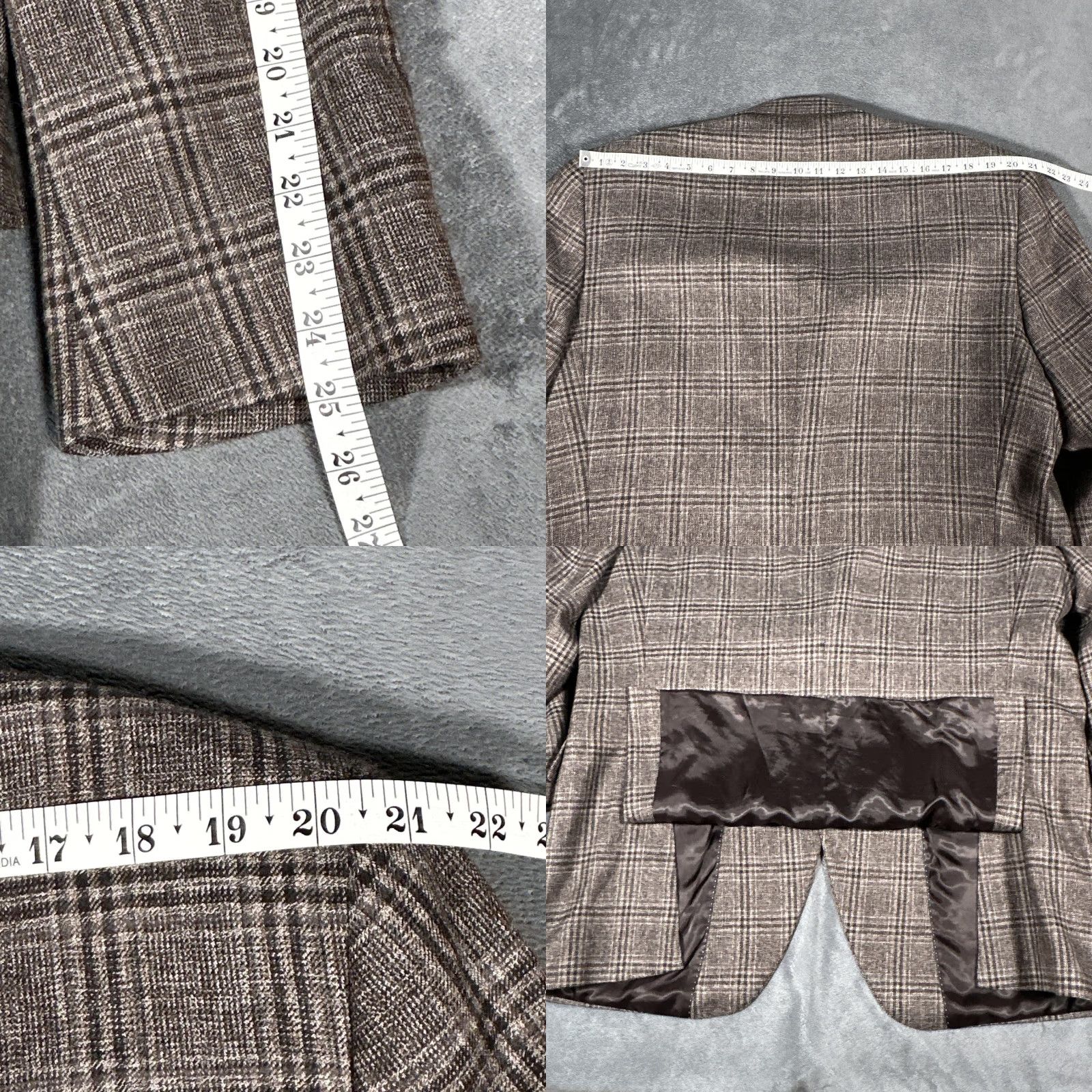 Peter Millar VINTAGE Peter Millar Blazer Mens 46 Gray Plaid Wool Tweed Sport Coat Jacket Canada Mens 46 Gray Plaid Tweed Wool Sport Coat Jacket Size 46R - 9 Thumbnail