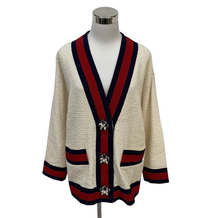 Gucci Gucci Web Trim Bouclé Jacket Size 36 Size XS / US 0-2 / IT 36-38 - 1 Thumbnail